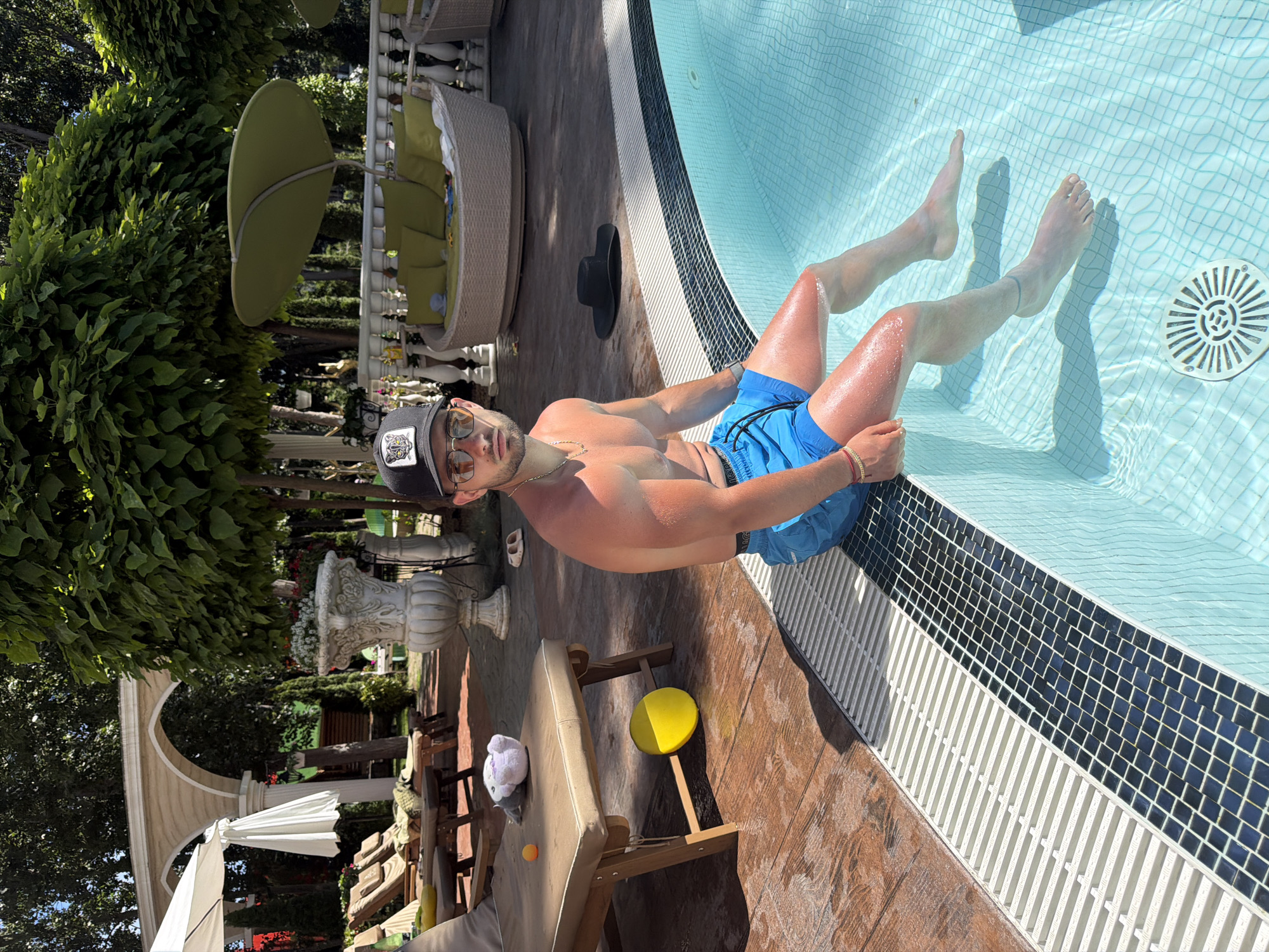 Relaxing poolside at a Nesebar hotel on a summer afternoon