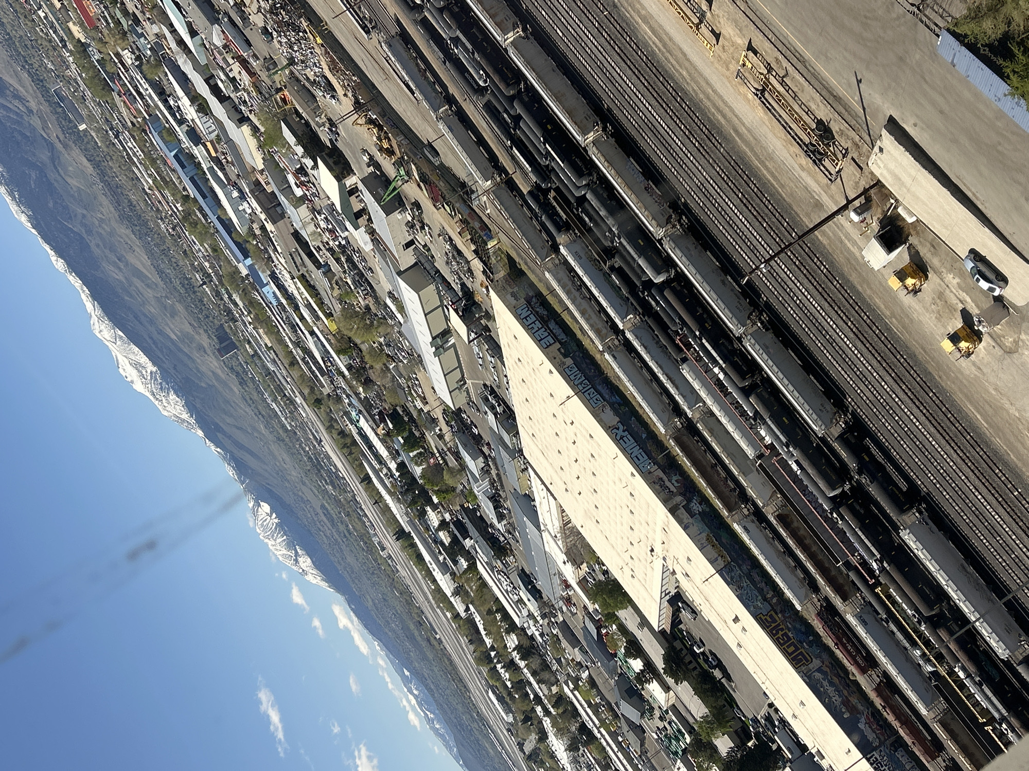 Freight cars parked at rail yard near Sparks Nevada