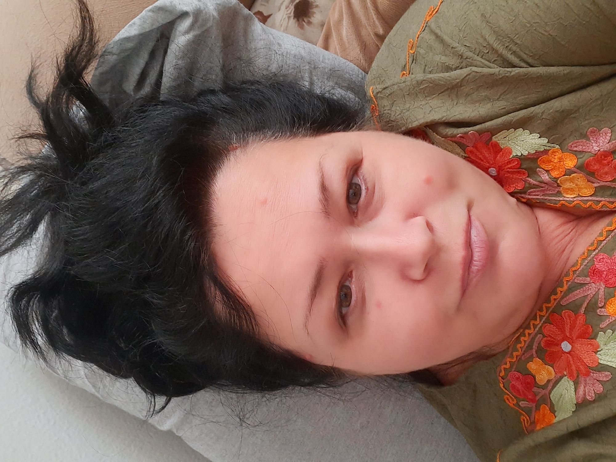 Woman enjoys quiet morning at home in Kemer, Turkey