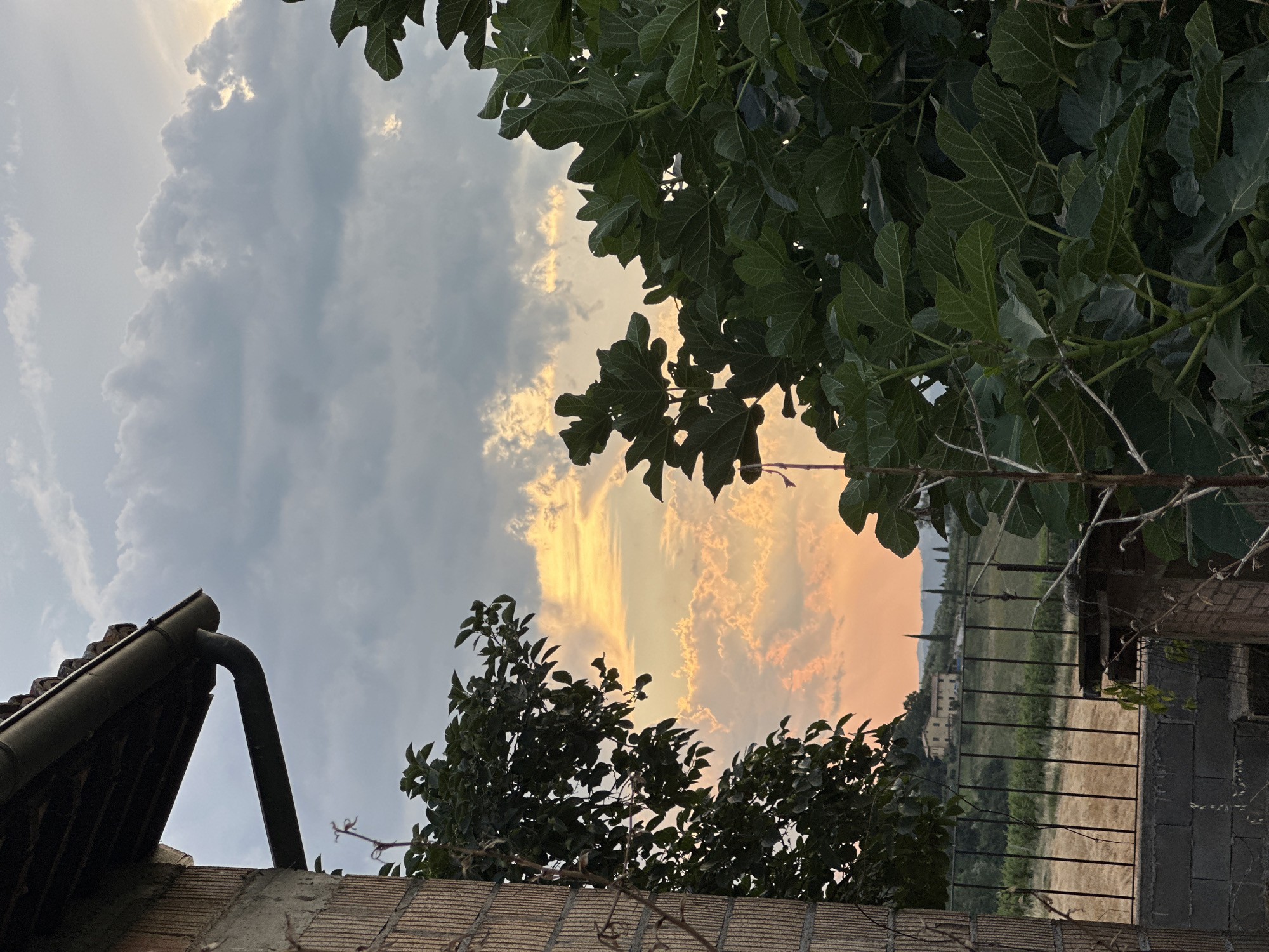 Summer evening at a rural stone house in Cannara, Umbria