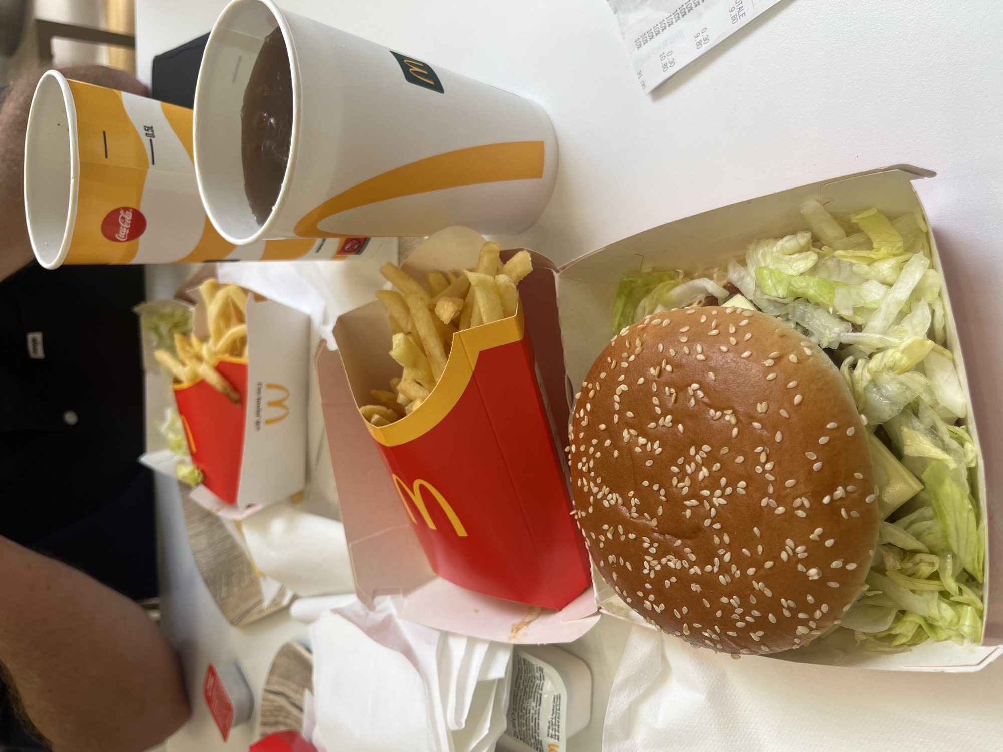 McDonald's meal on a table in Pontecagnano Faiano