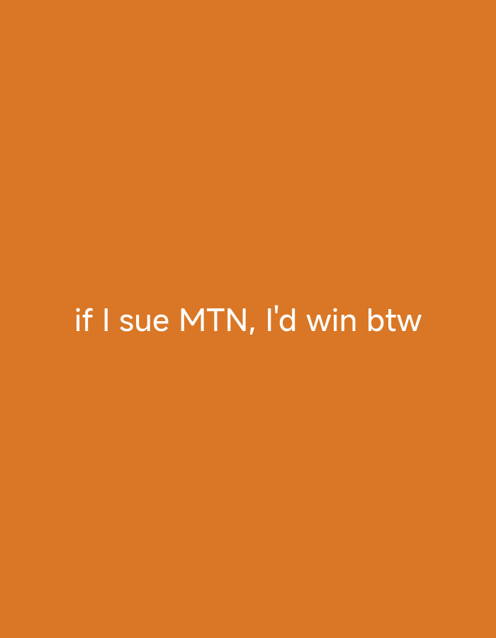 Bold-text slides from Nigeria: a telecom grievance and a morning wish