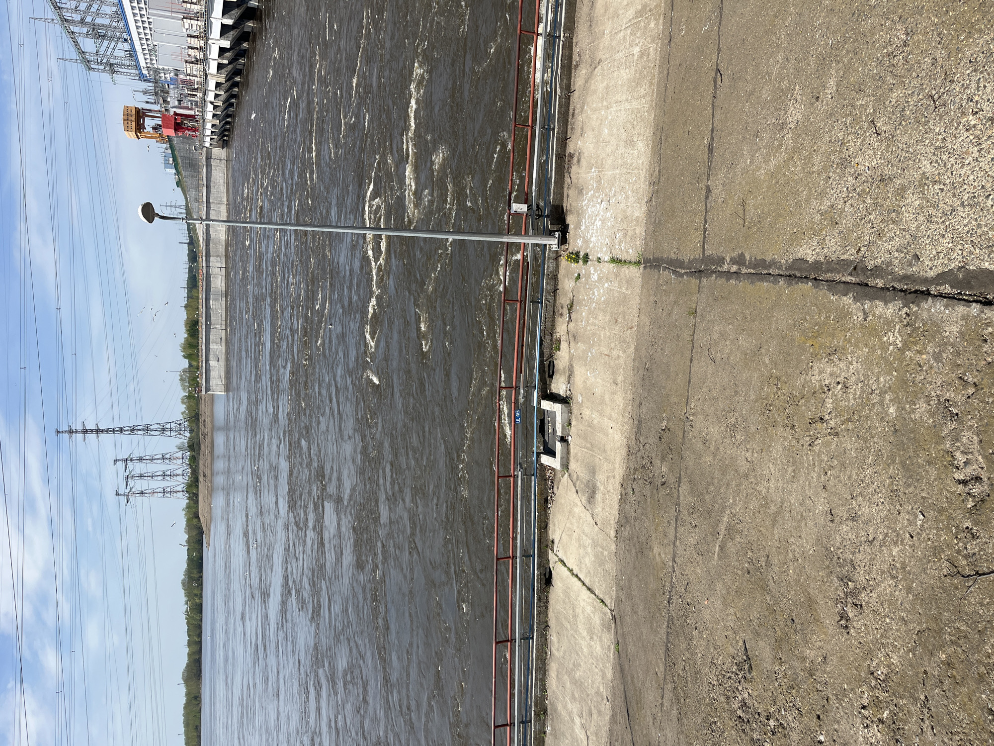 Turbulent waters observed at Kama River dam in Chaikovsky