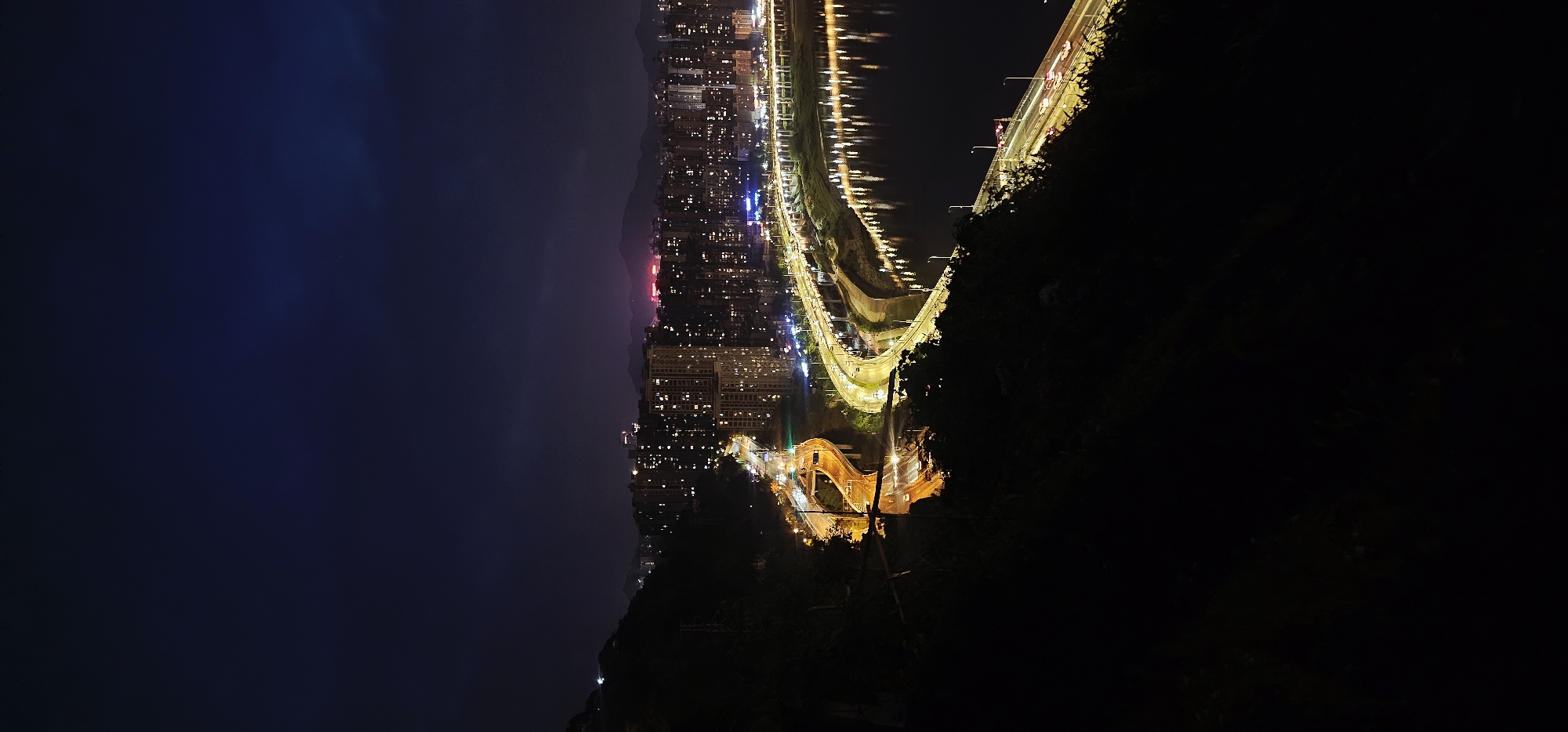 Nighttime cityscape captured in Yuzhong District, China