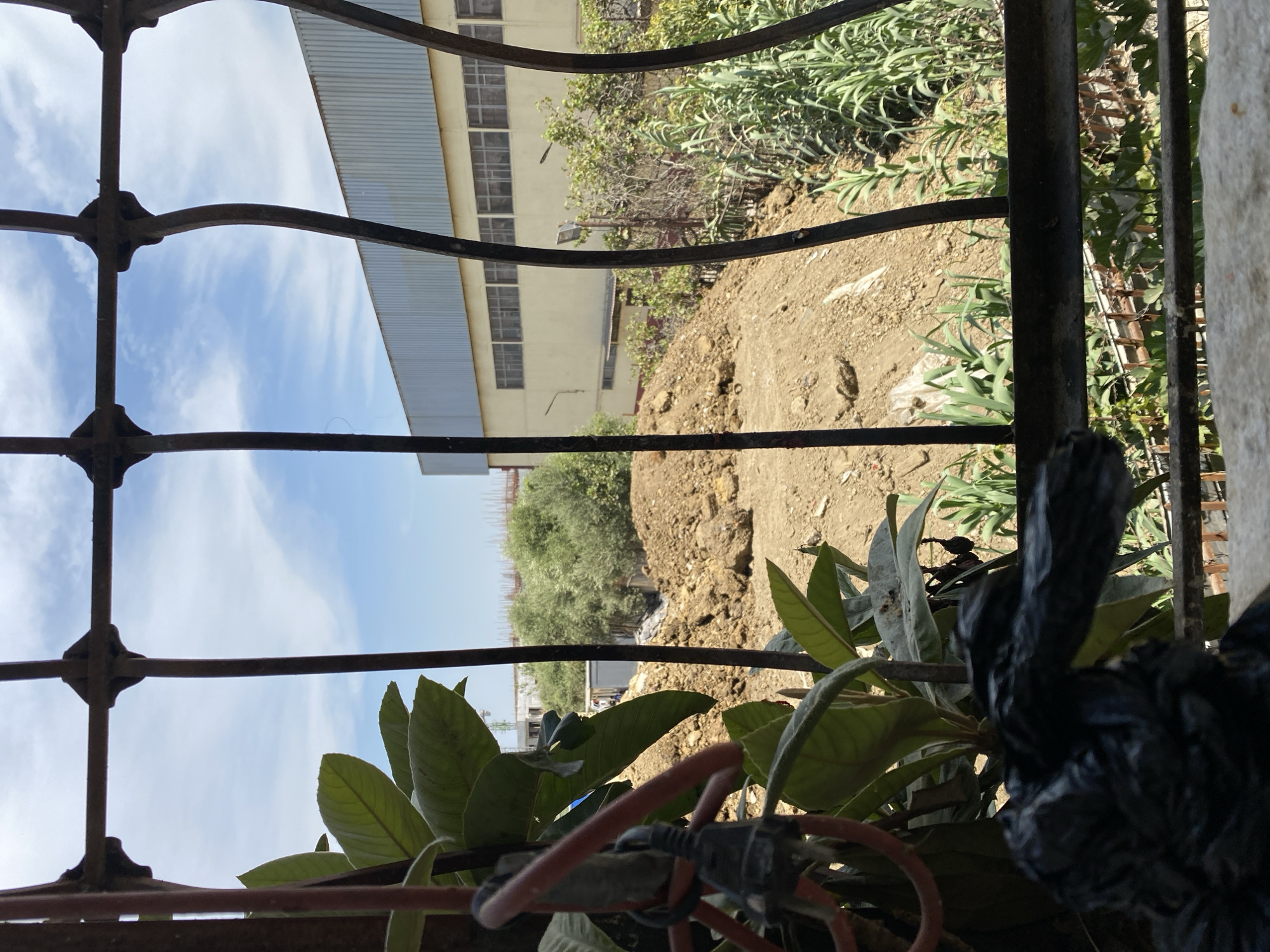 Coffee indoors, construction outside — a quiet moment in Baraki