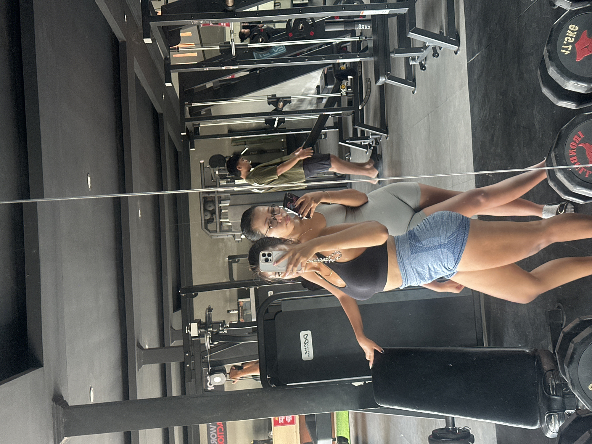 Women exercise, take gym selfies in Sukawati, Indonesia