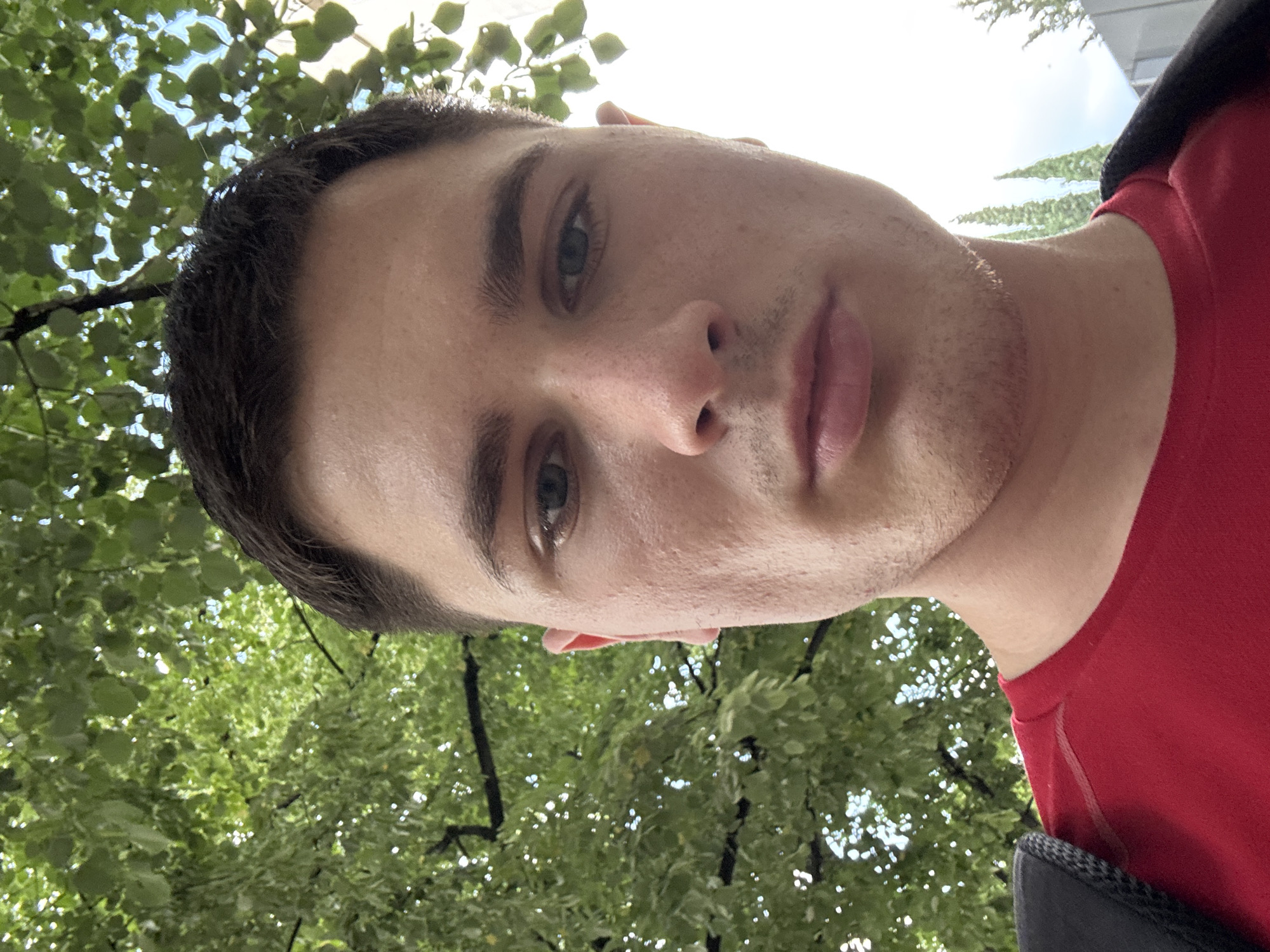 Selfie series under a blue sky in Stara Zagora
