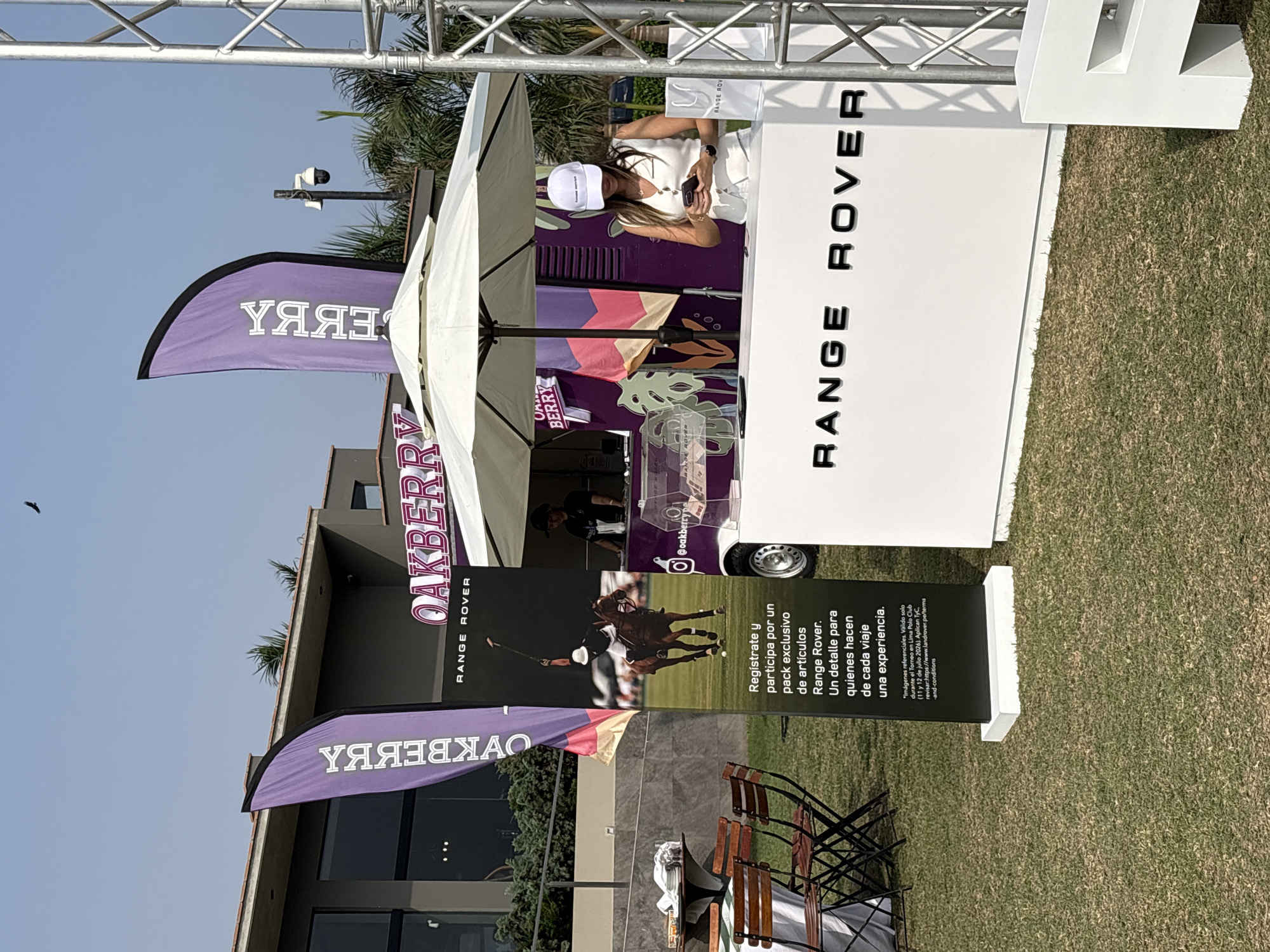 Sponsored polo event with Range Rover and UBS branding in Lurín