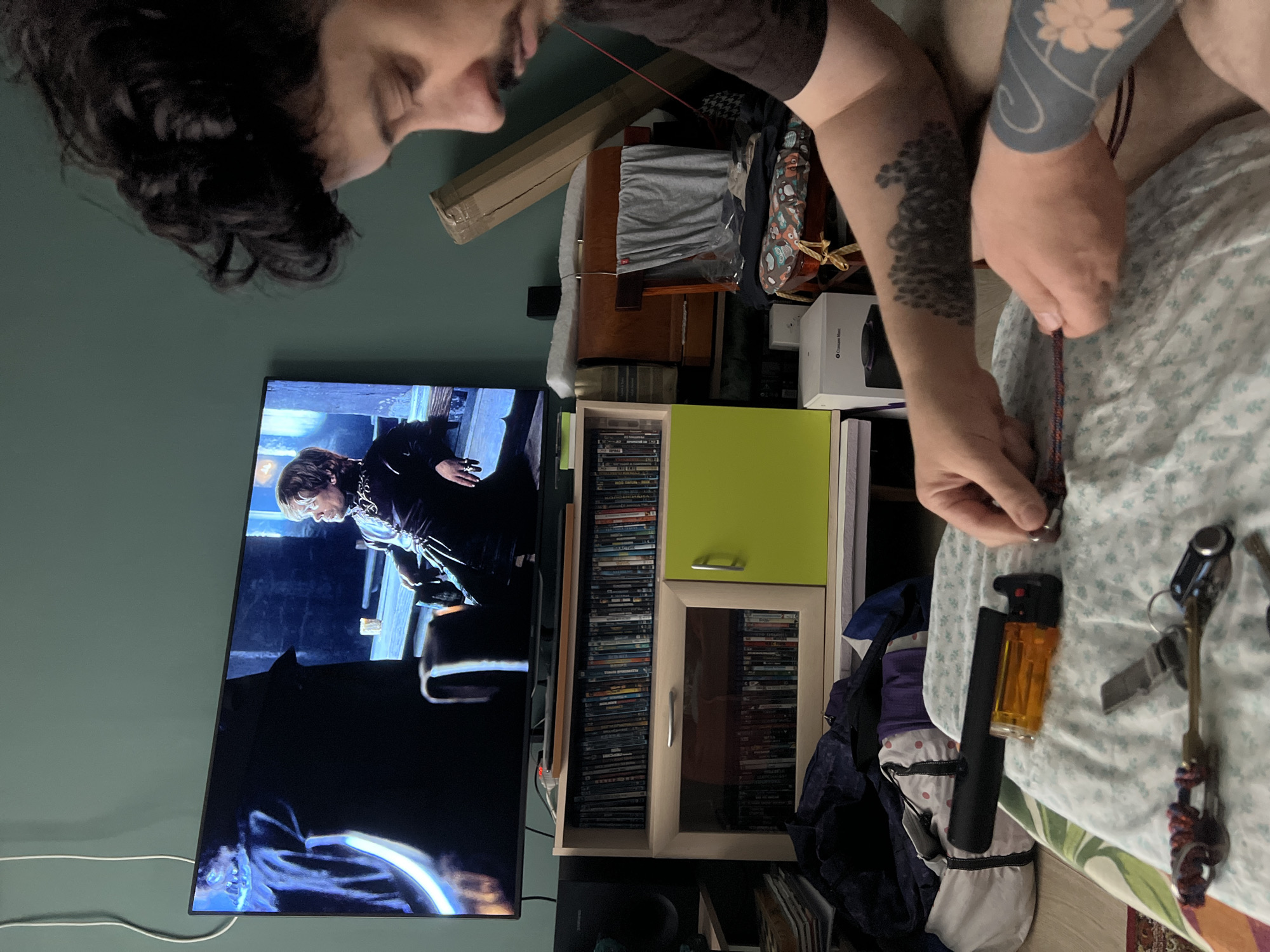 Game of Thrones playing on TV in a Khor home