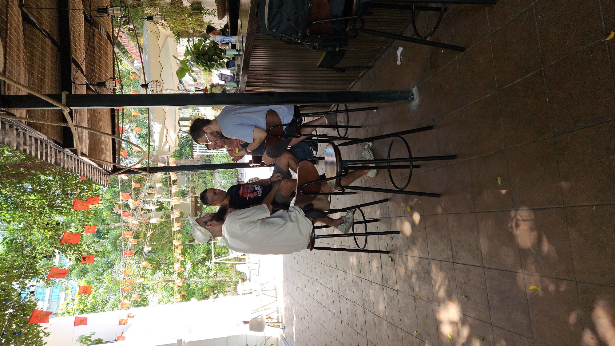 Late night socializing and dog antics at Nha Trang cafe