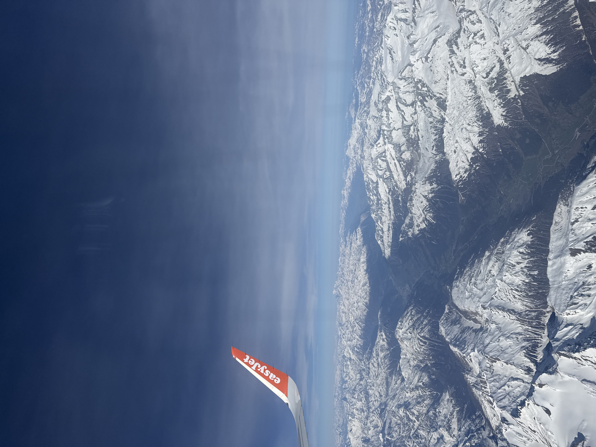 EasyJet passenger captures aerial view of snowy mountains