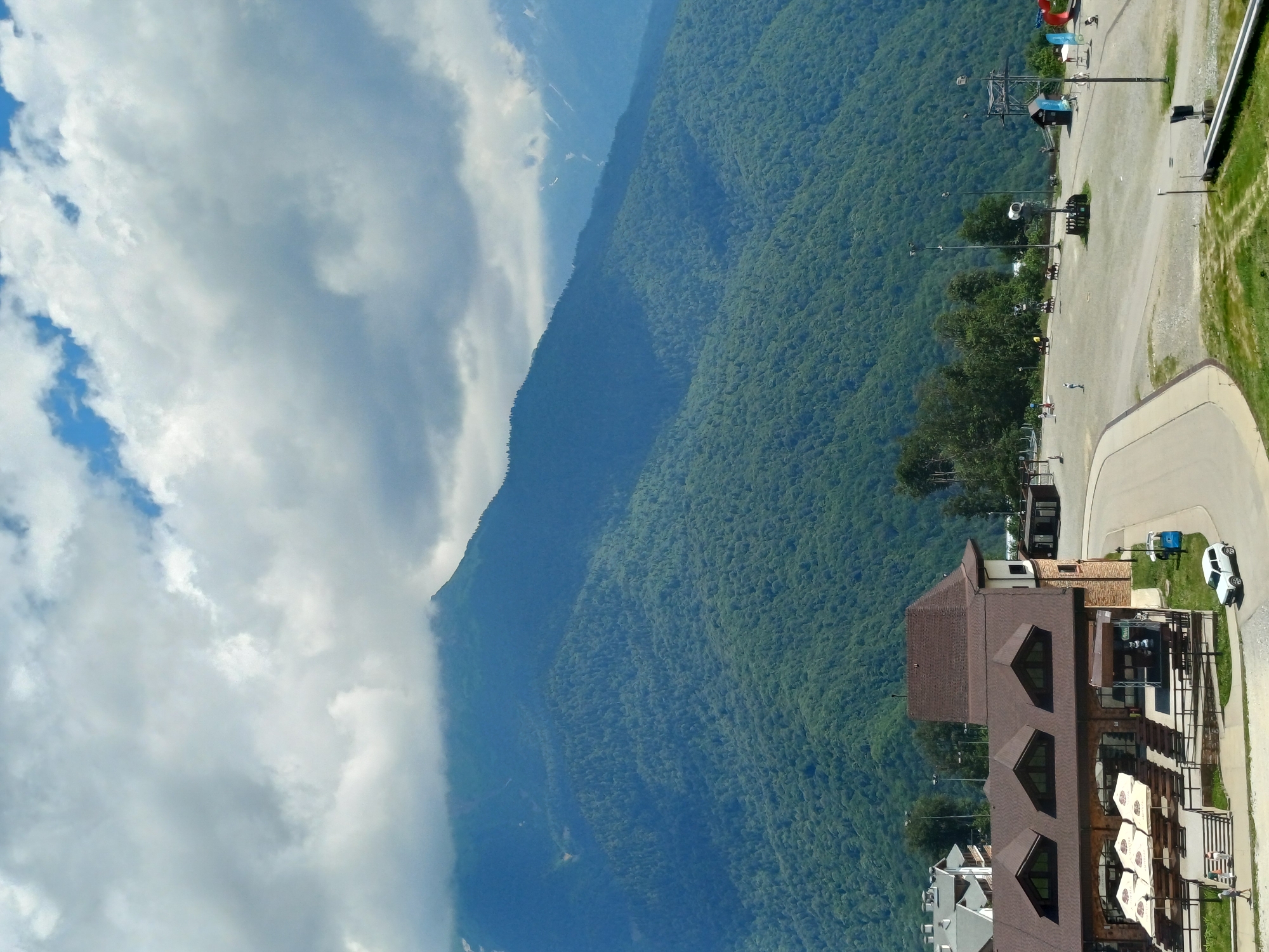 Resort complex nestled in the mountains of Estosadok, Russia