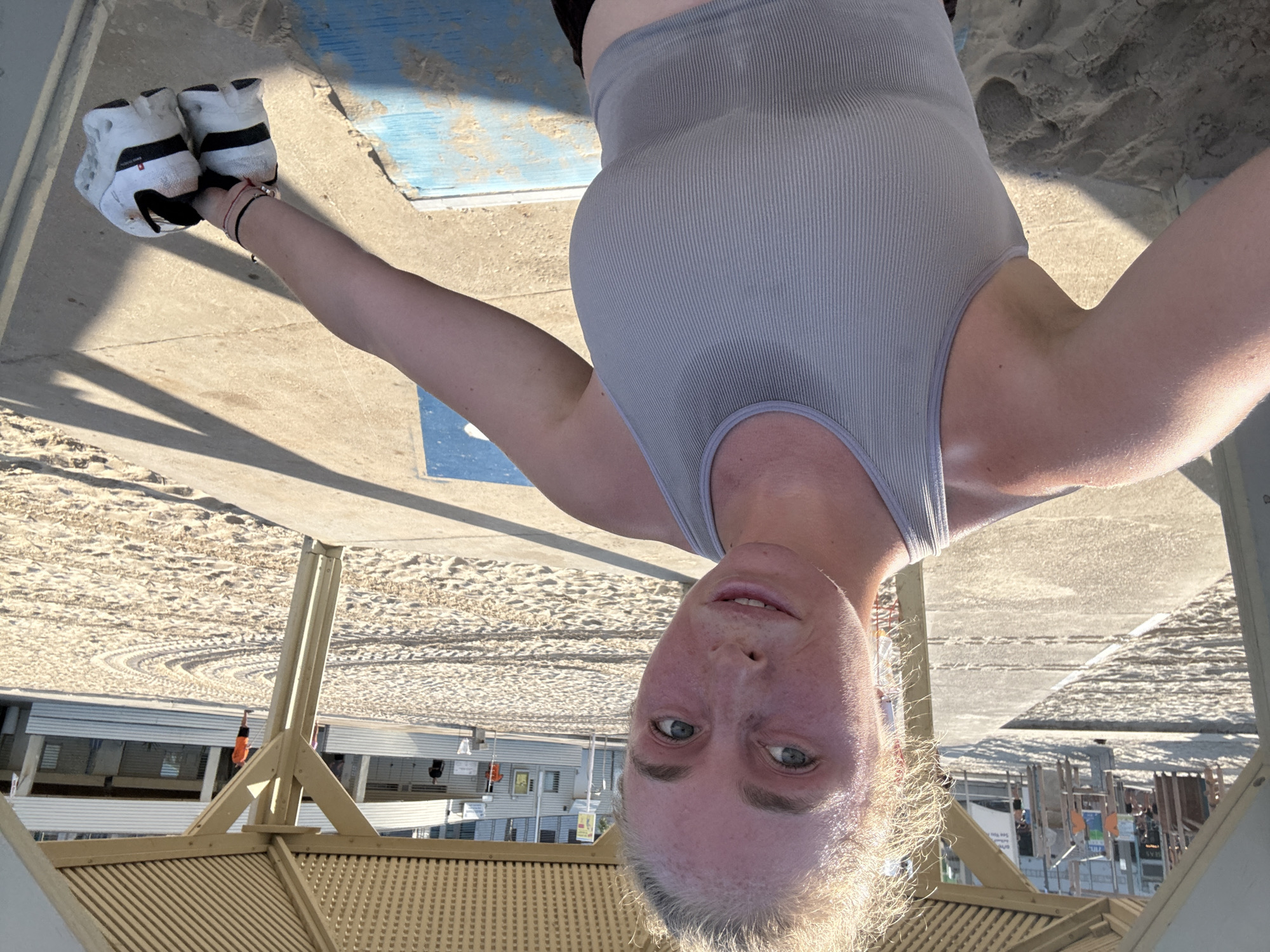 Sun-soaked selfie on a Tel Aviv beach in July