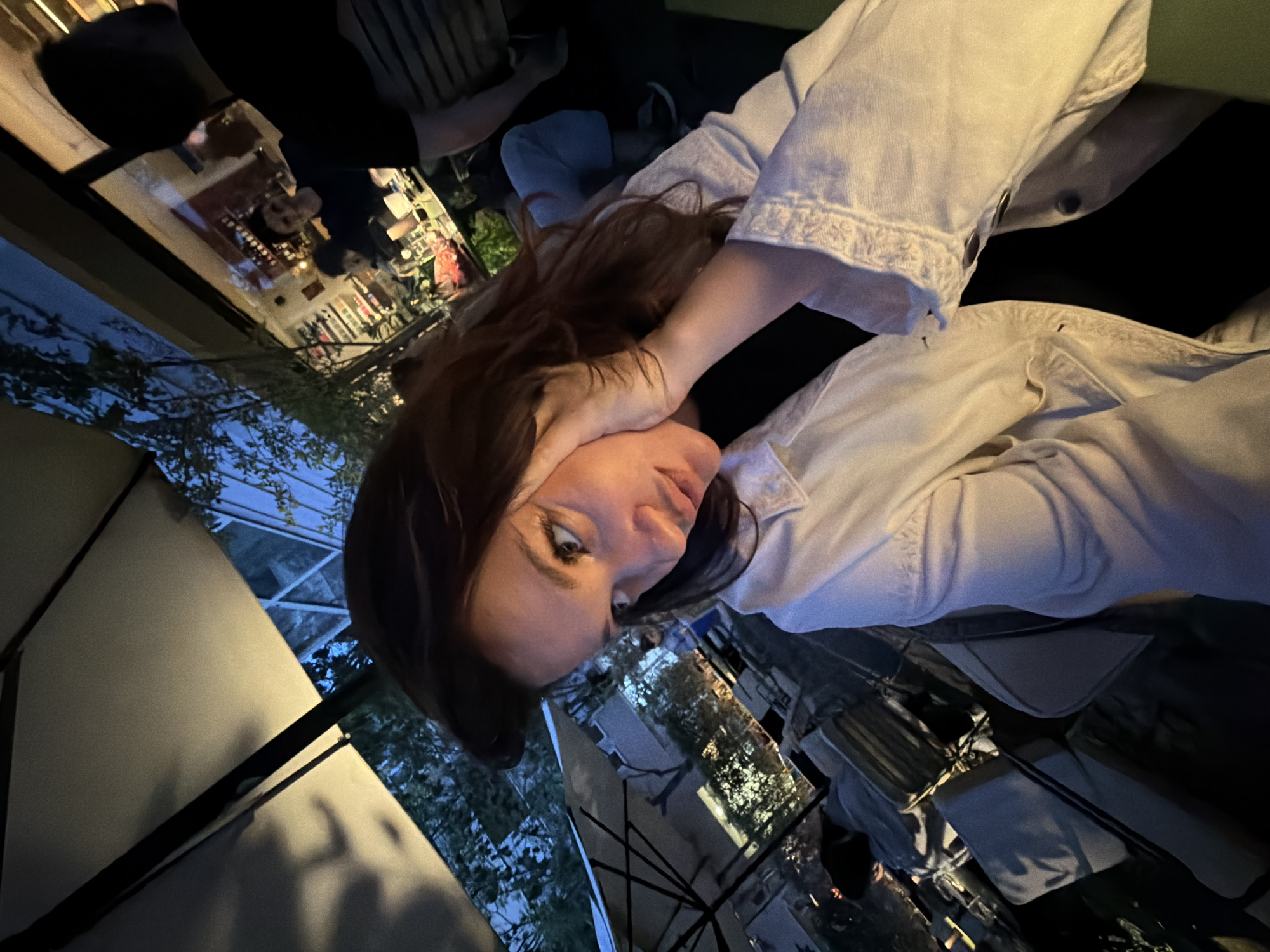 Evening dining scene captured at Belgrade outdoor restaurant