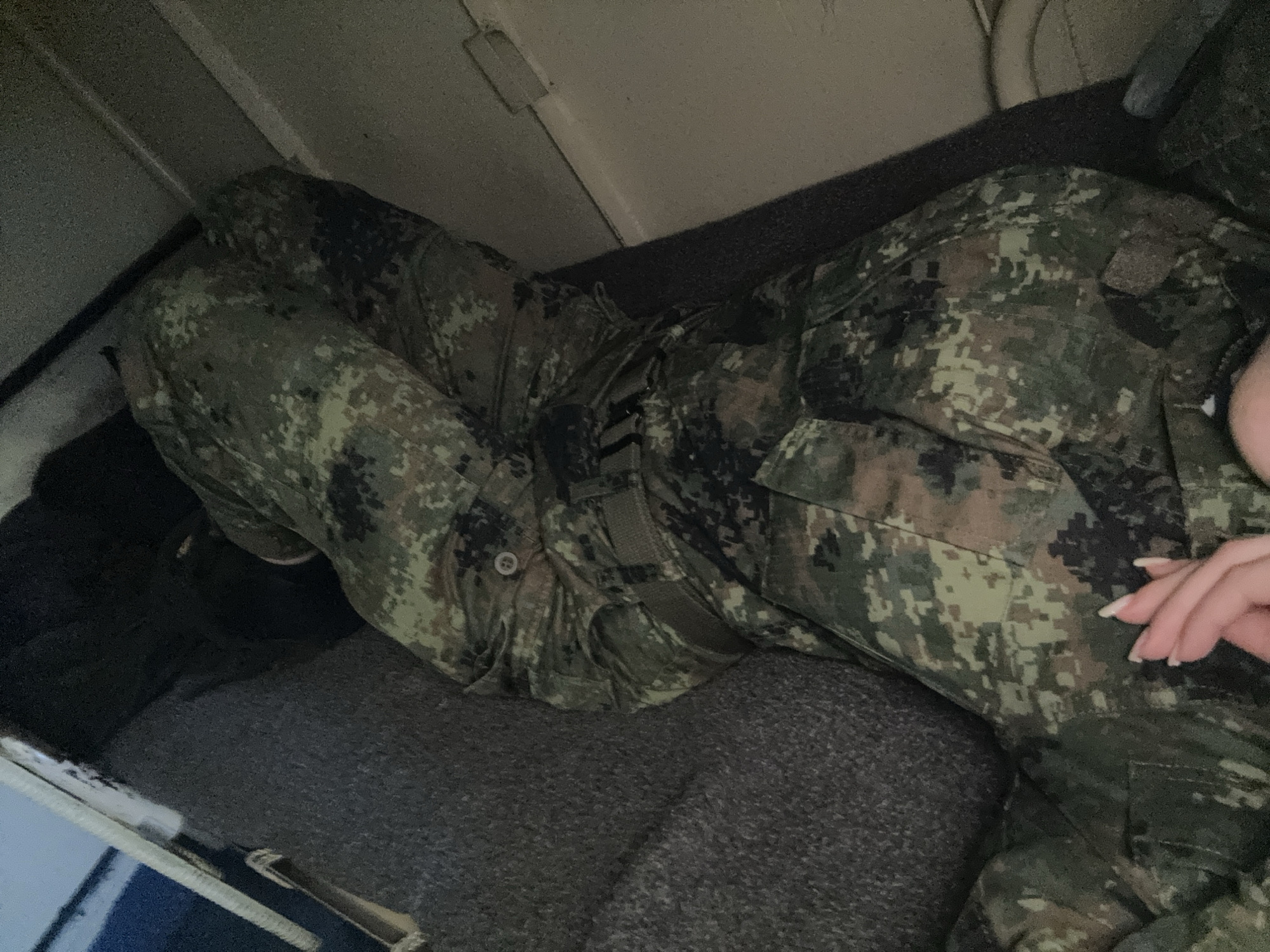 Person in camouflage uniform observed lying down near Varna
