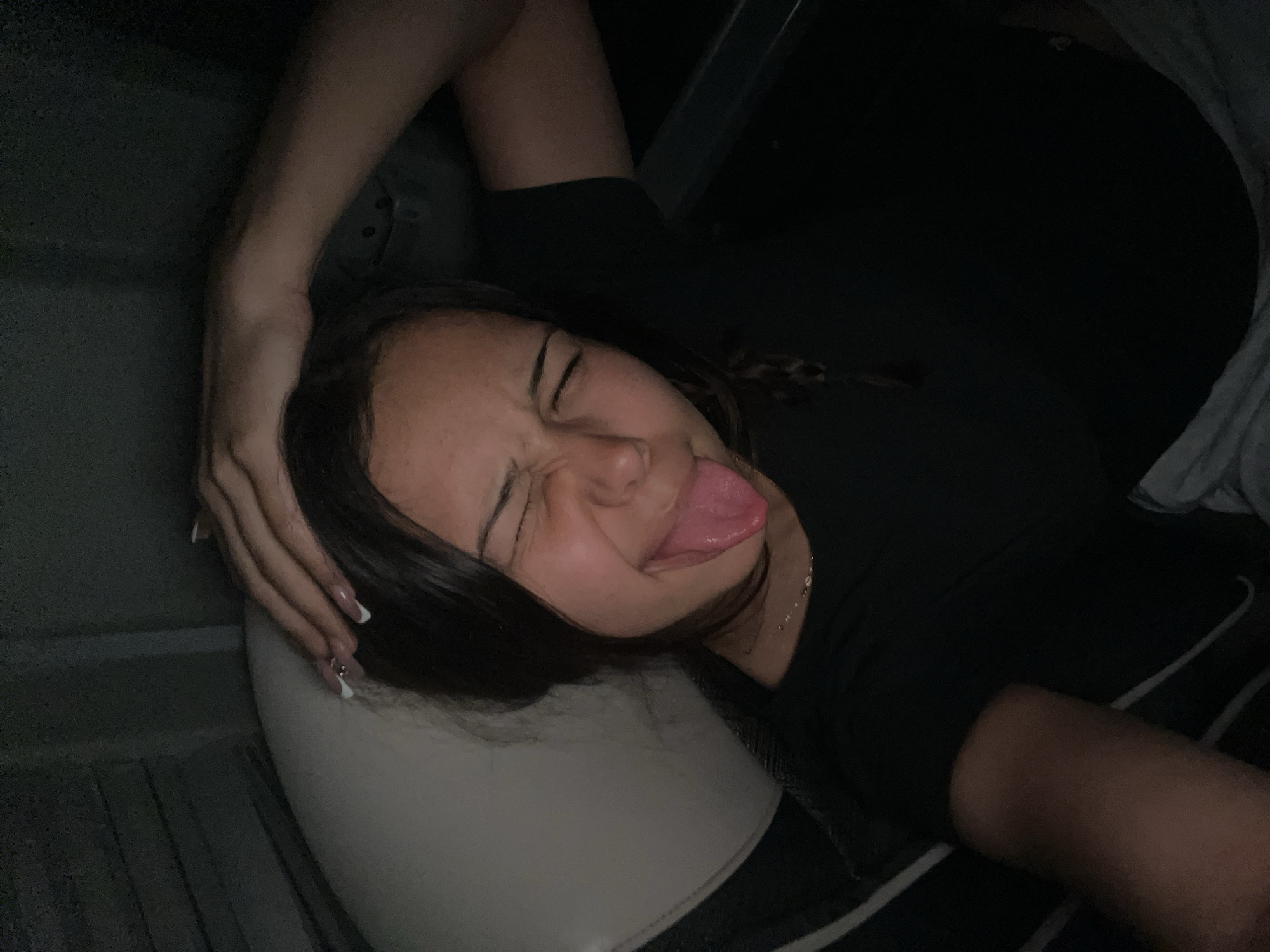 Passengers document playful moments during evening travel journey