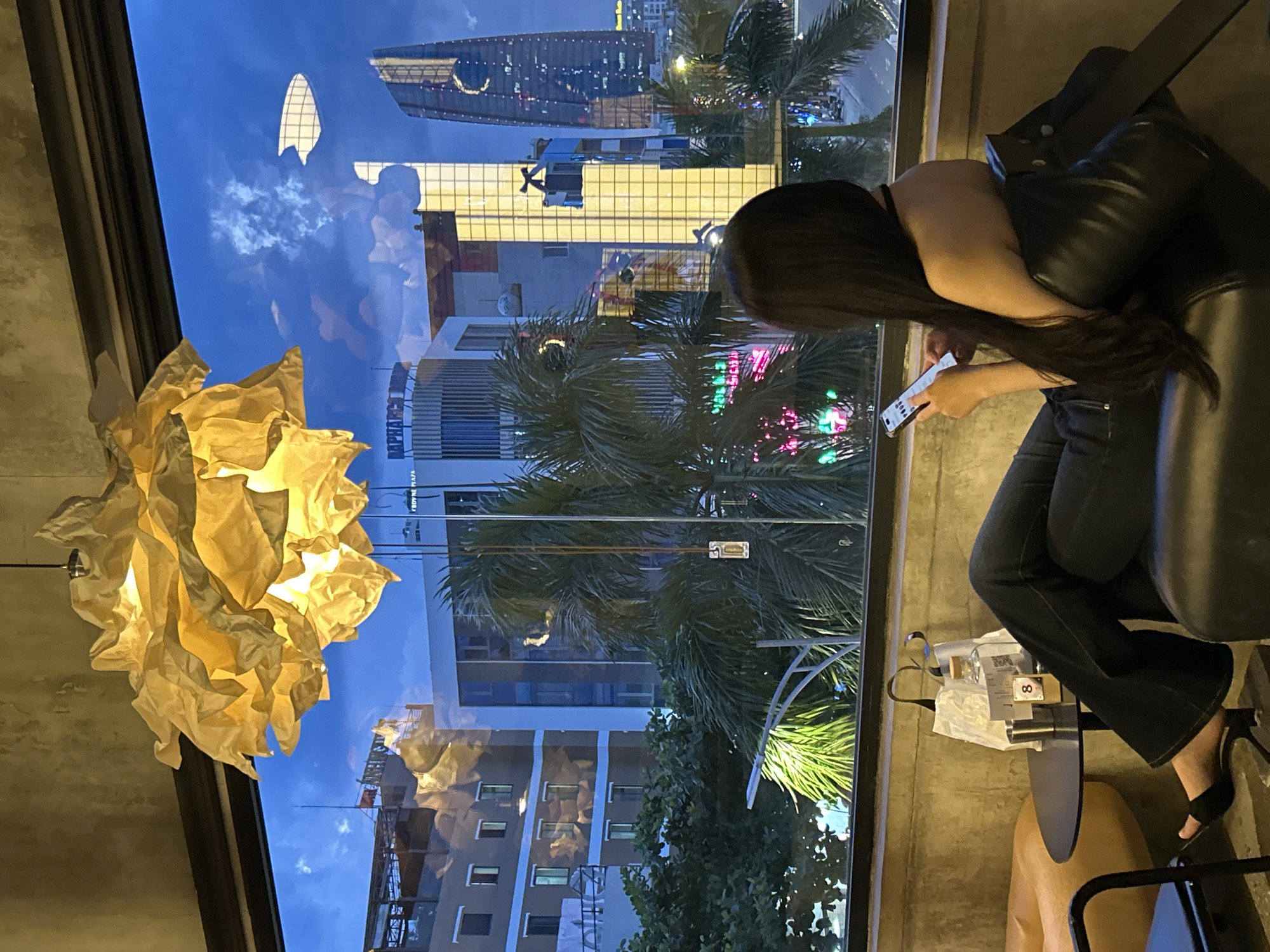Da Nang café and stormy skyline, morning to midday