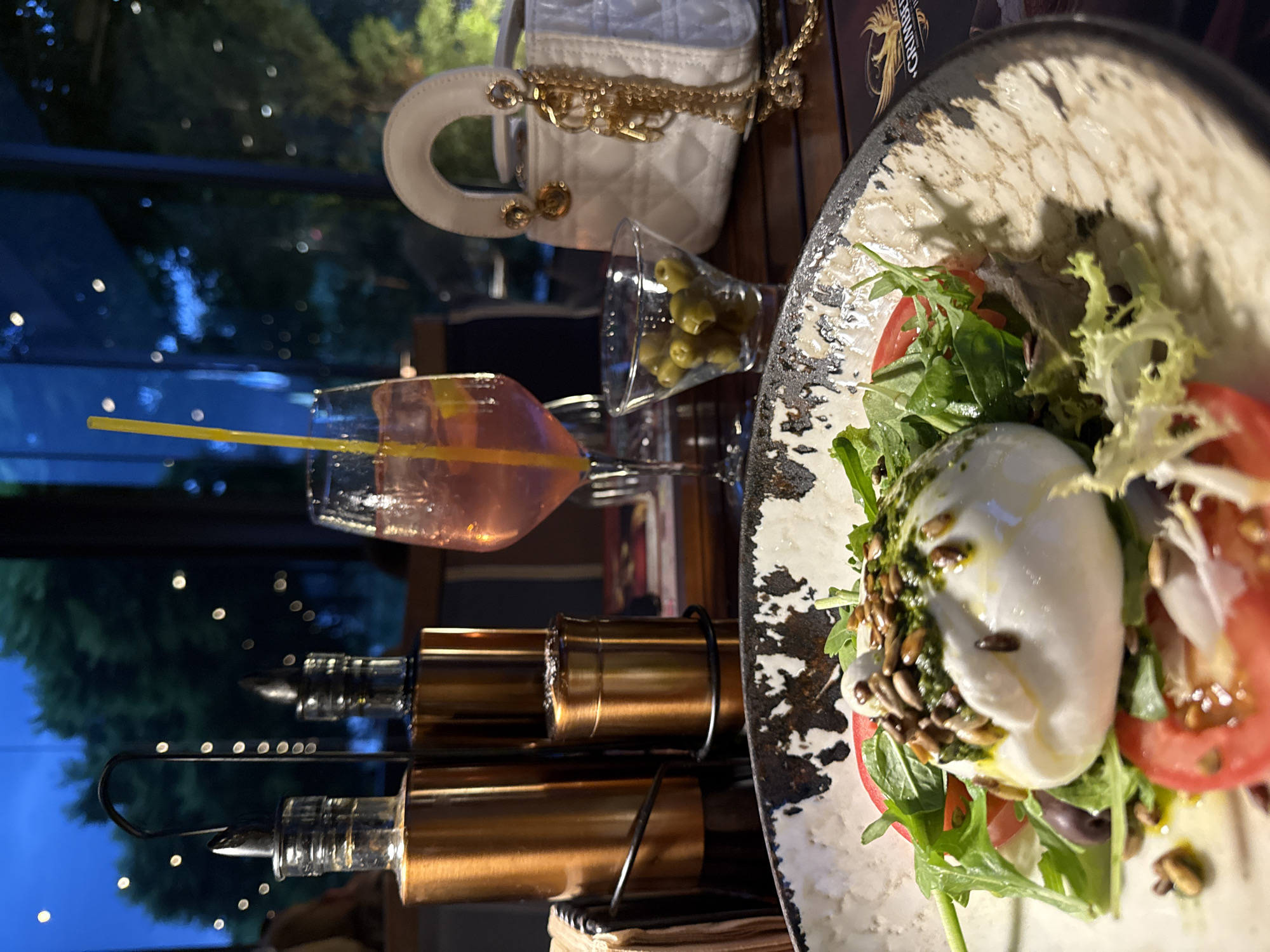 Burrata salad served at a Plovdiv restaurant
