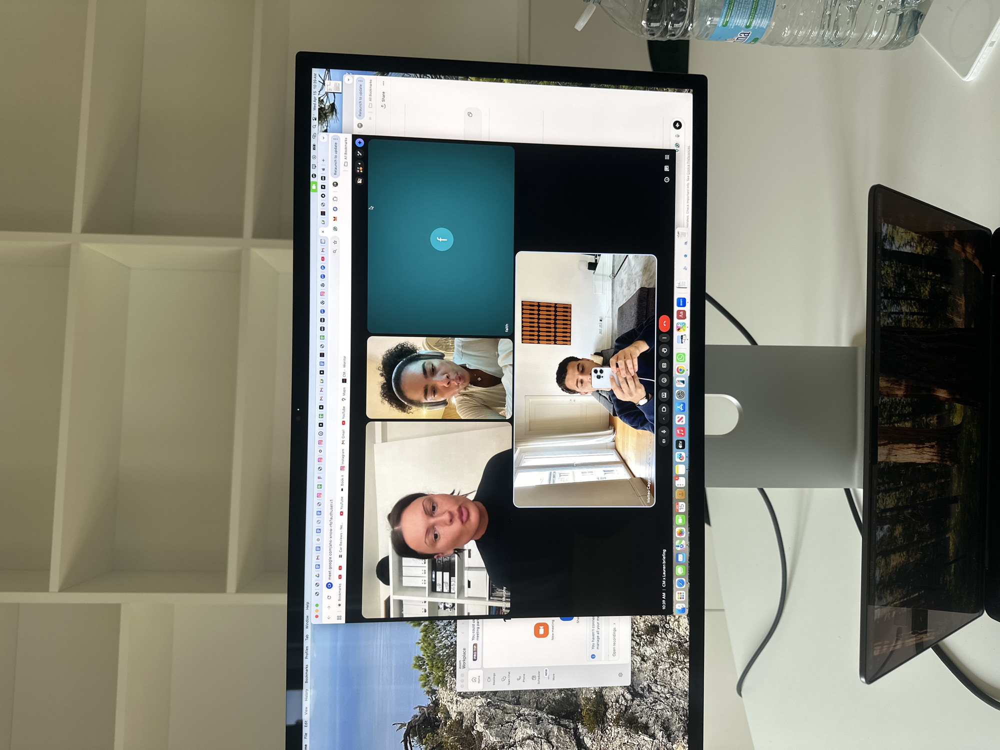 Multi-participant video conference held in Milan morning hours