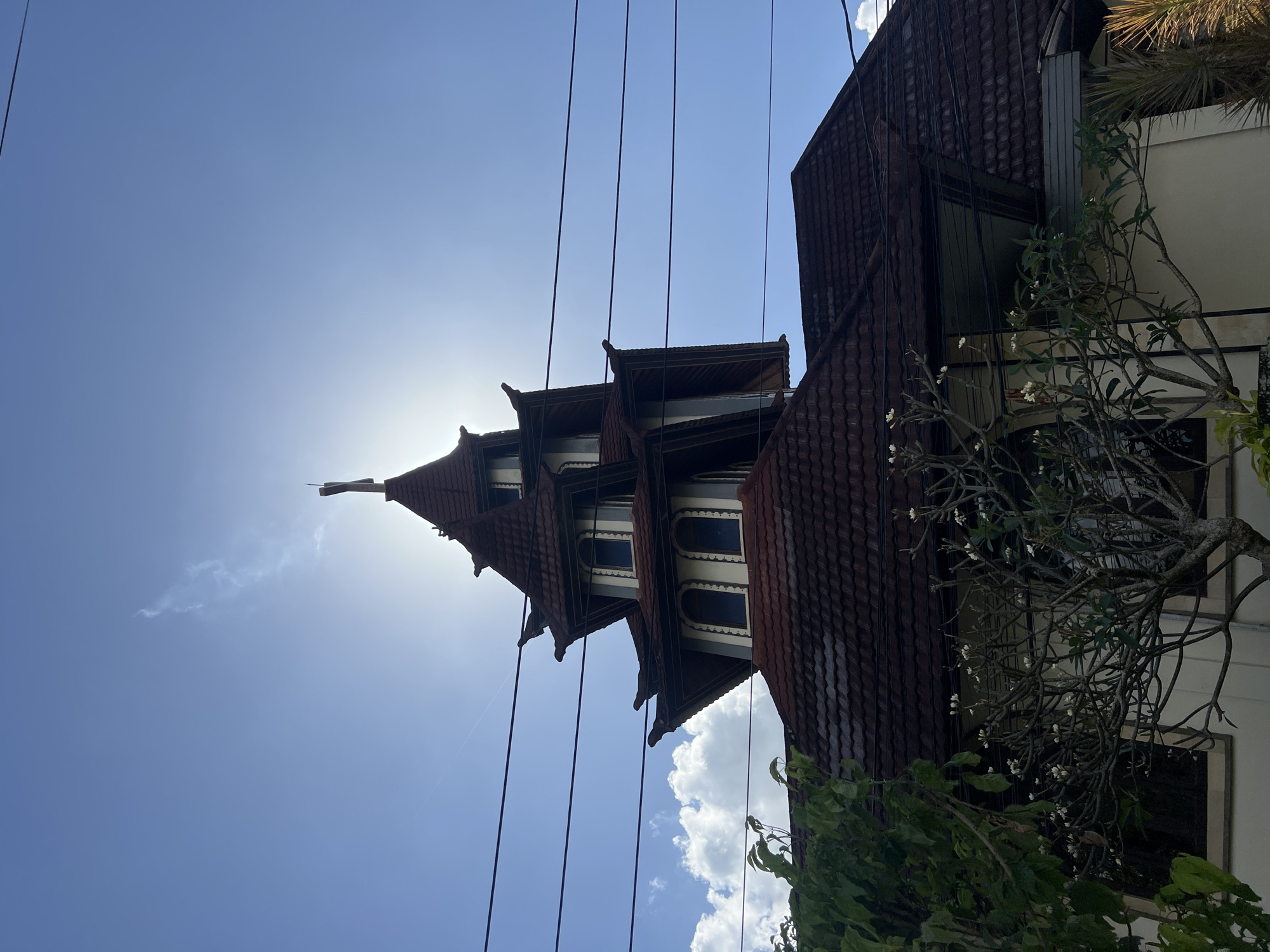 Catholic church with red-tiled towers in North Kuta, Bali