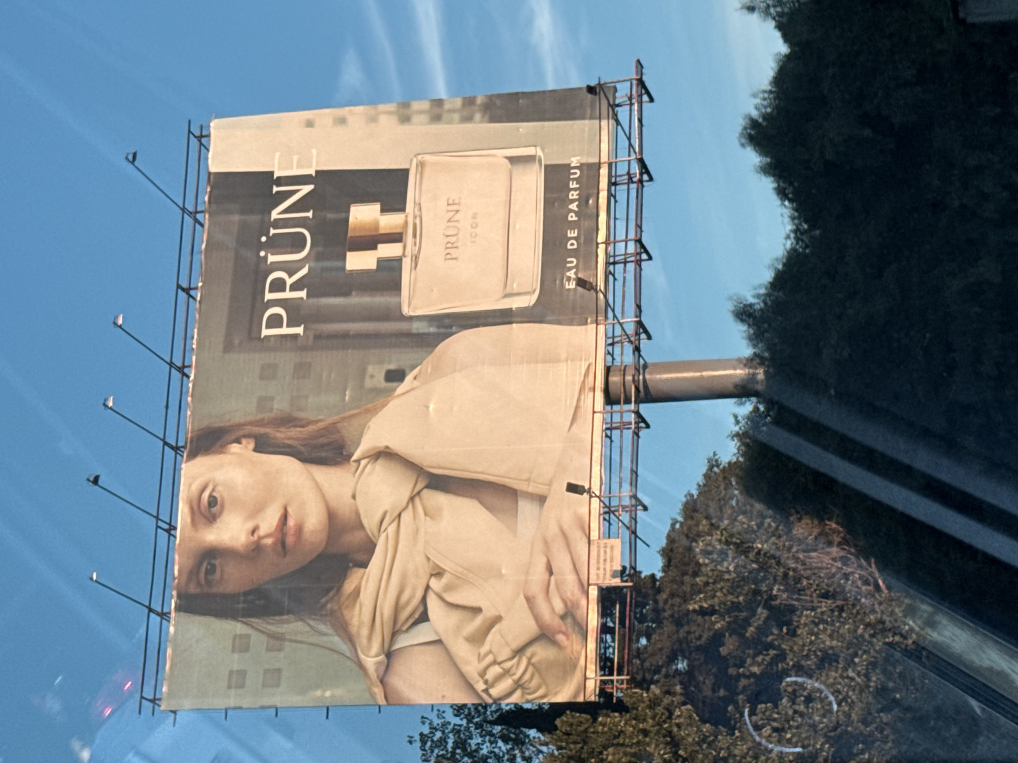Perfume billboard spotted on Buenos Aires highway overpass