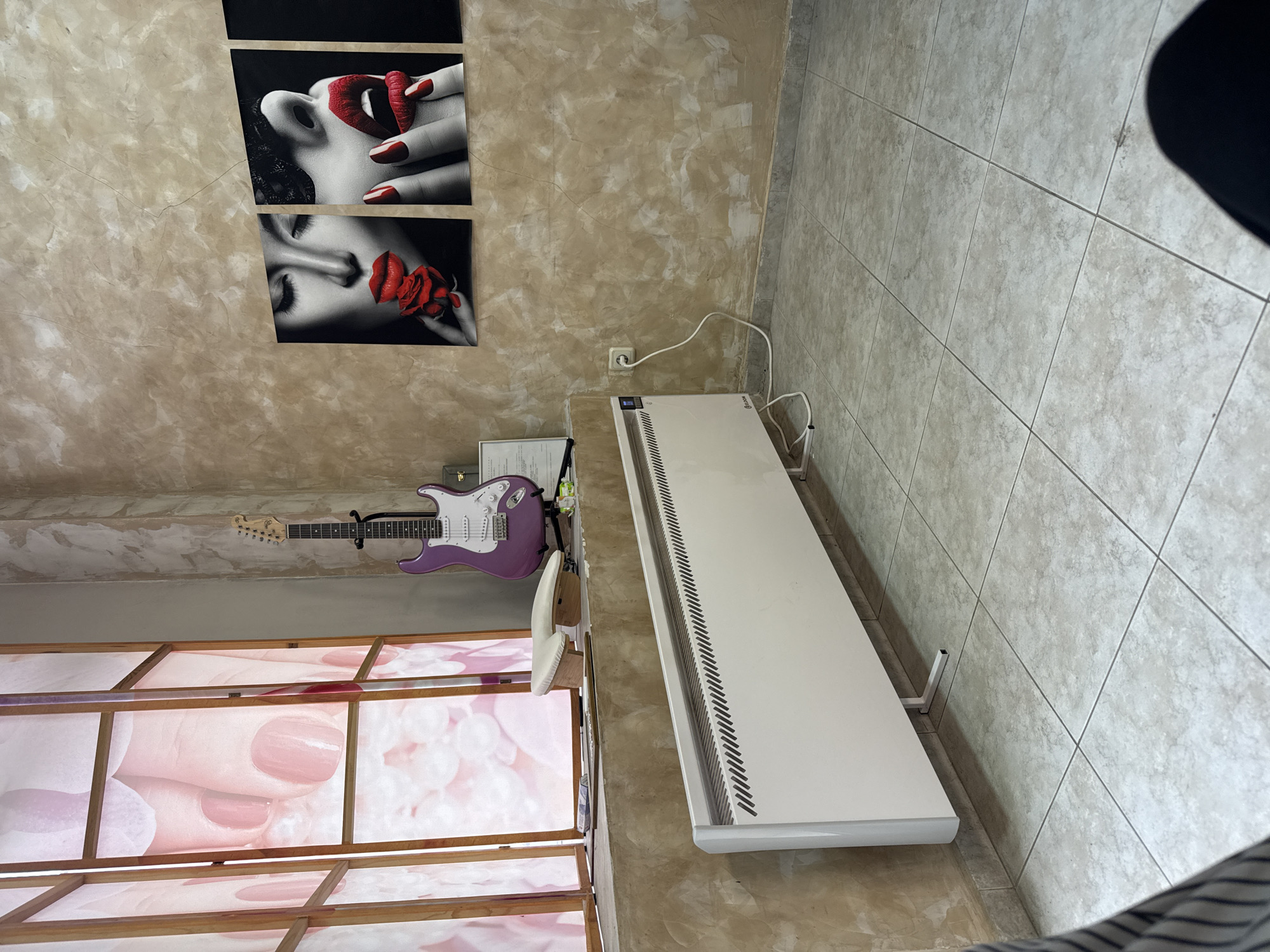 Interior scene with artistic photographs captured in Sofia