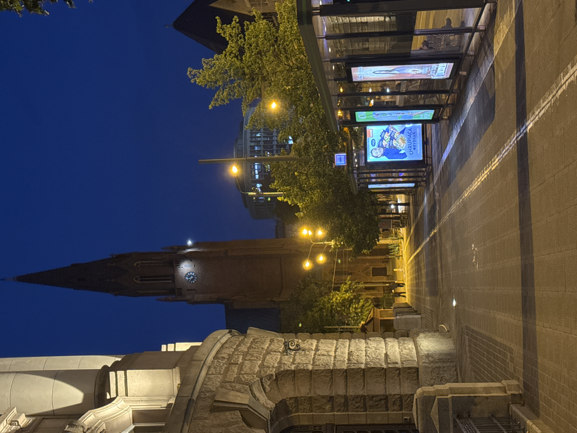 Nighttime documentation of historic Poznan landmarks and monuments