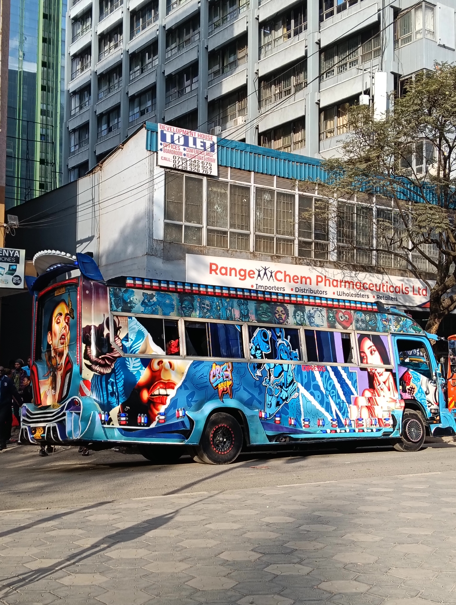 Custom-painted matatu spotted on Nairobi street