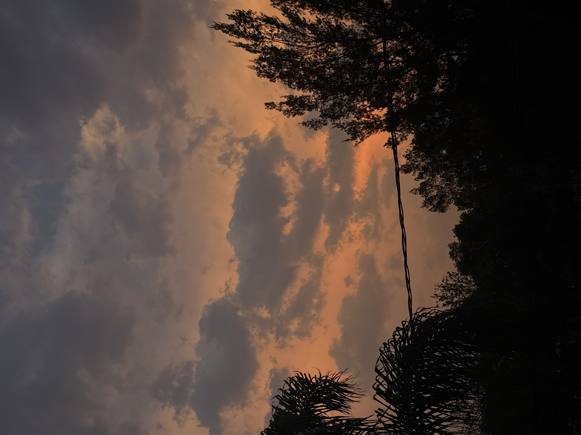 Sunset observed through cloudy skies in Puebla, Mexico