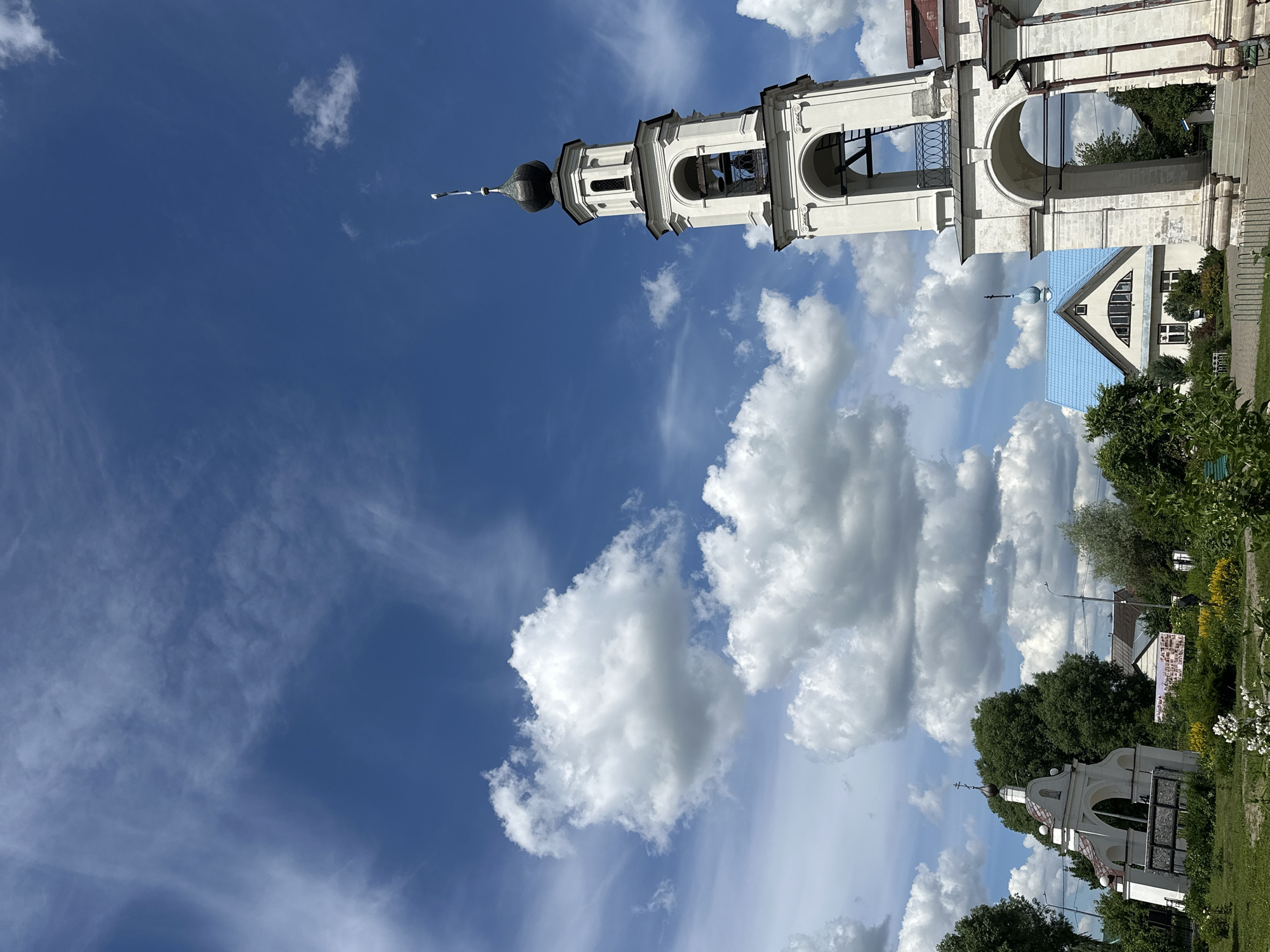 Orthodox church and surroundings in Erino, Russia