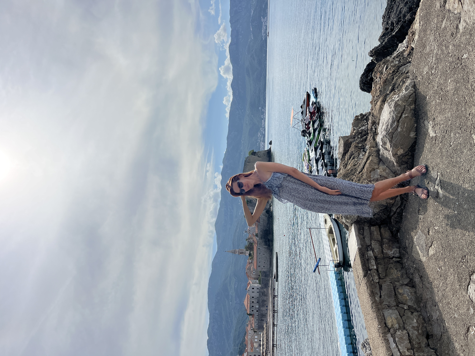 Morning tourist captures scenic Budva coastline and local cats