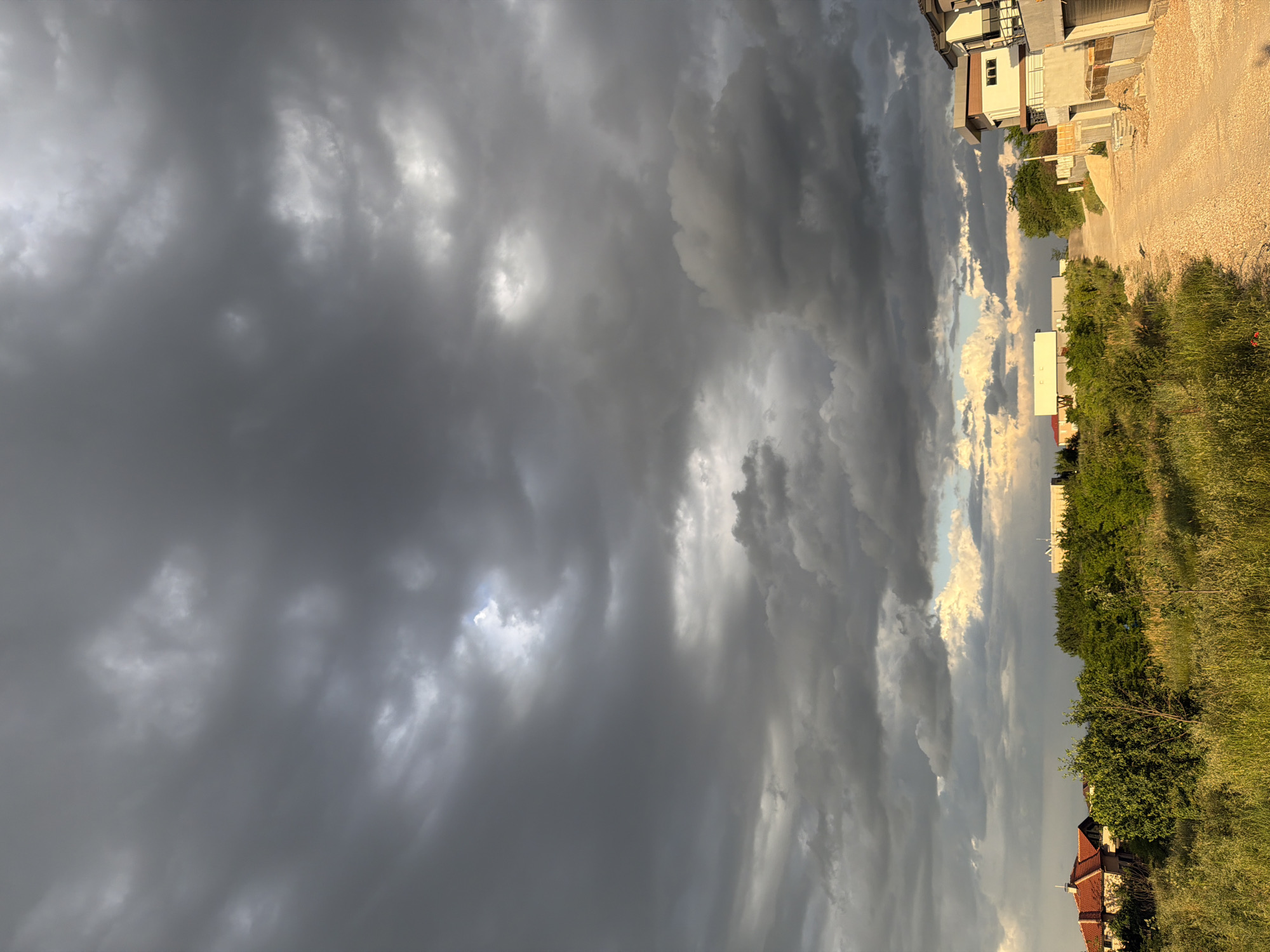 Storm clouds gather over Markovo, Bulgaria Thursday afternoon