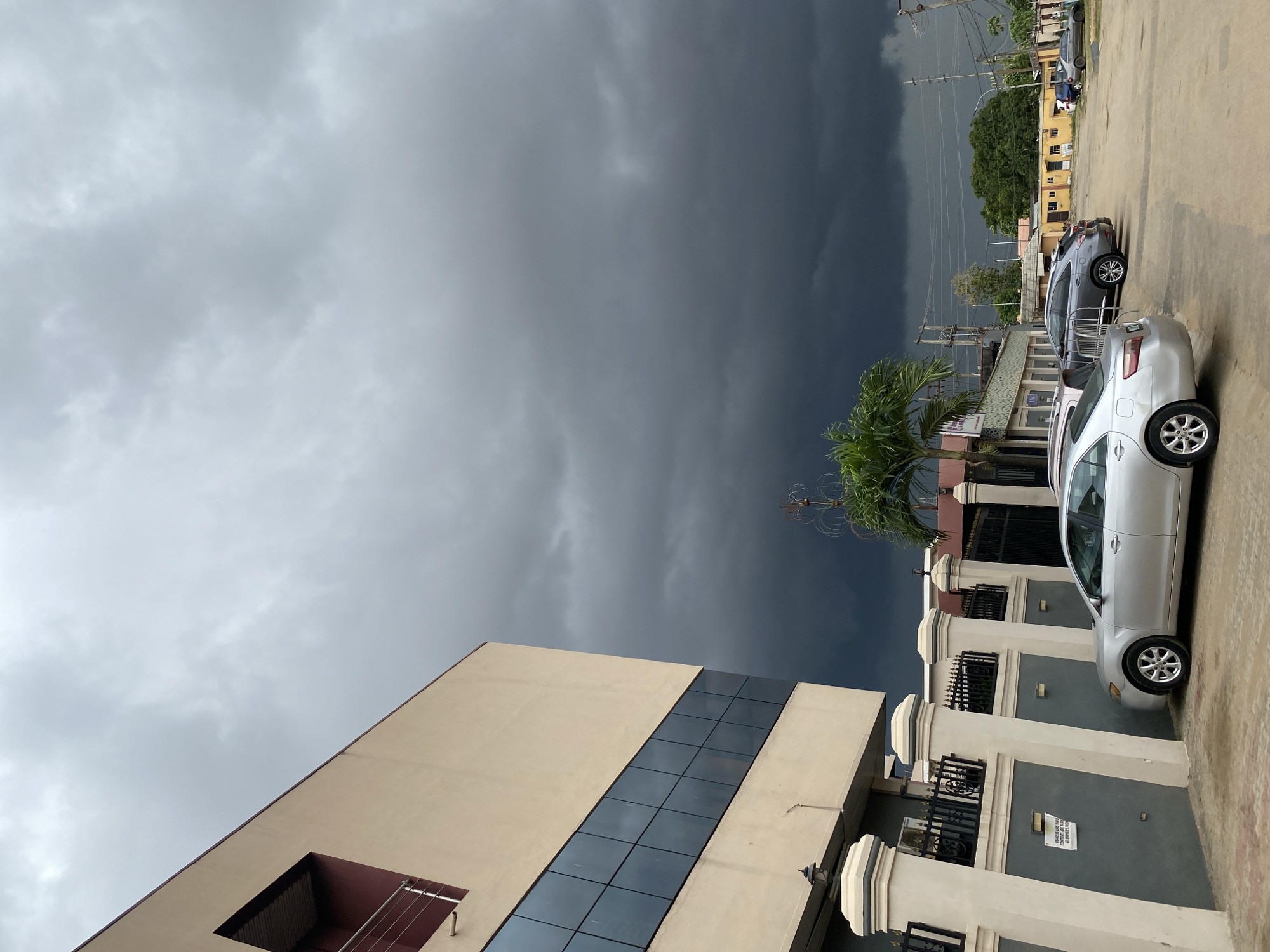 Storm clouds gather over Lagos streets Monday afternoon