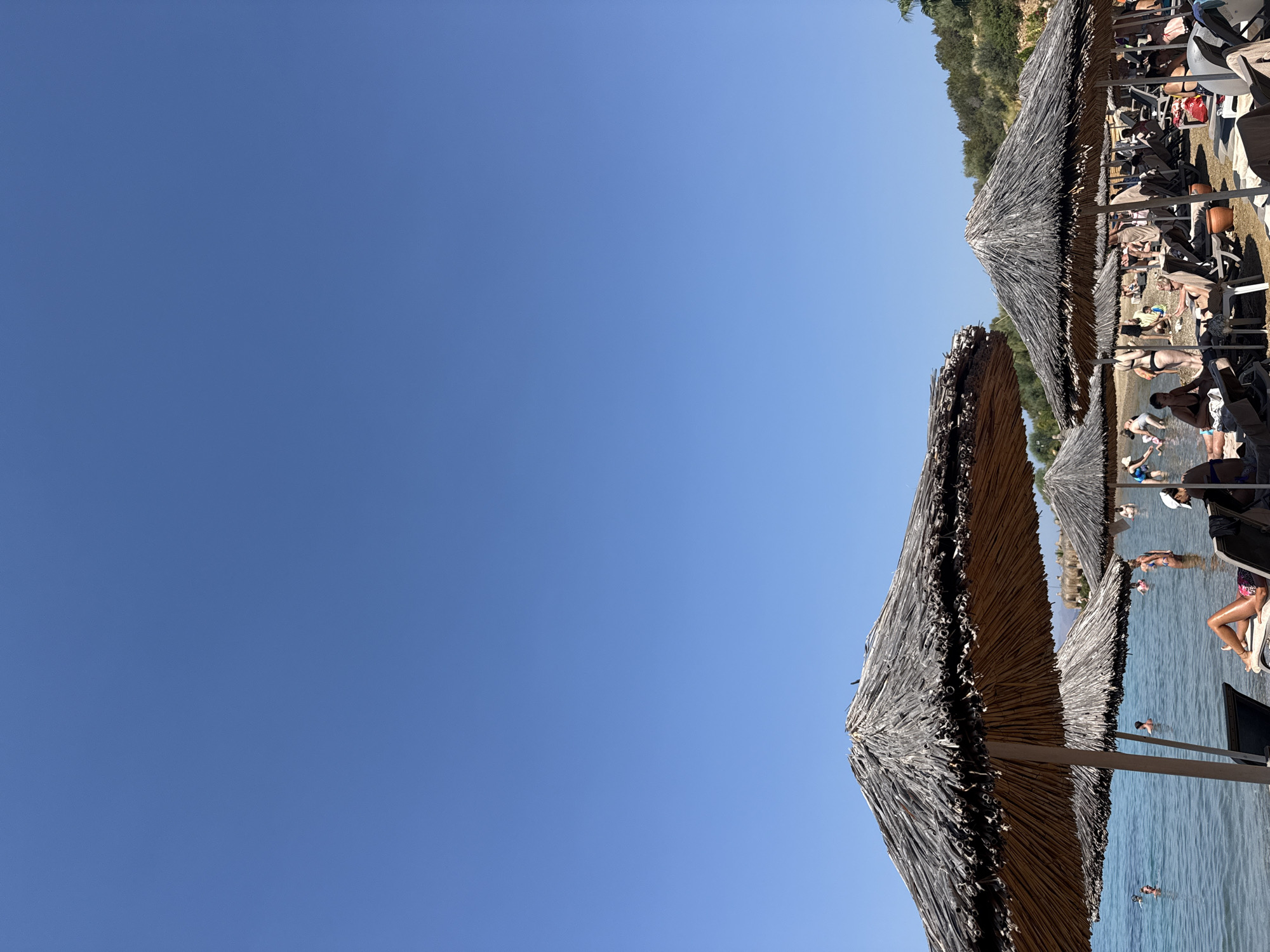 Sunny morning at a Bodrum beach club on the Aegean coast