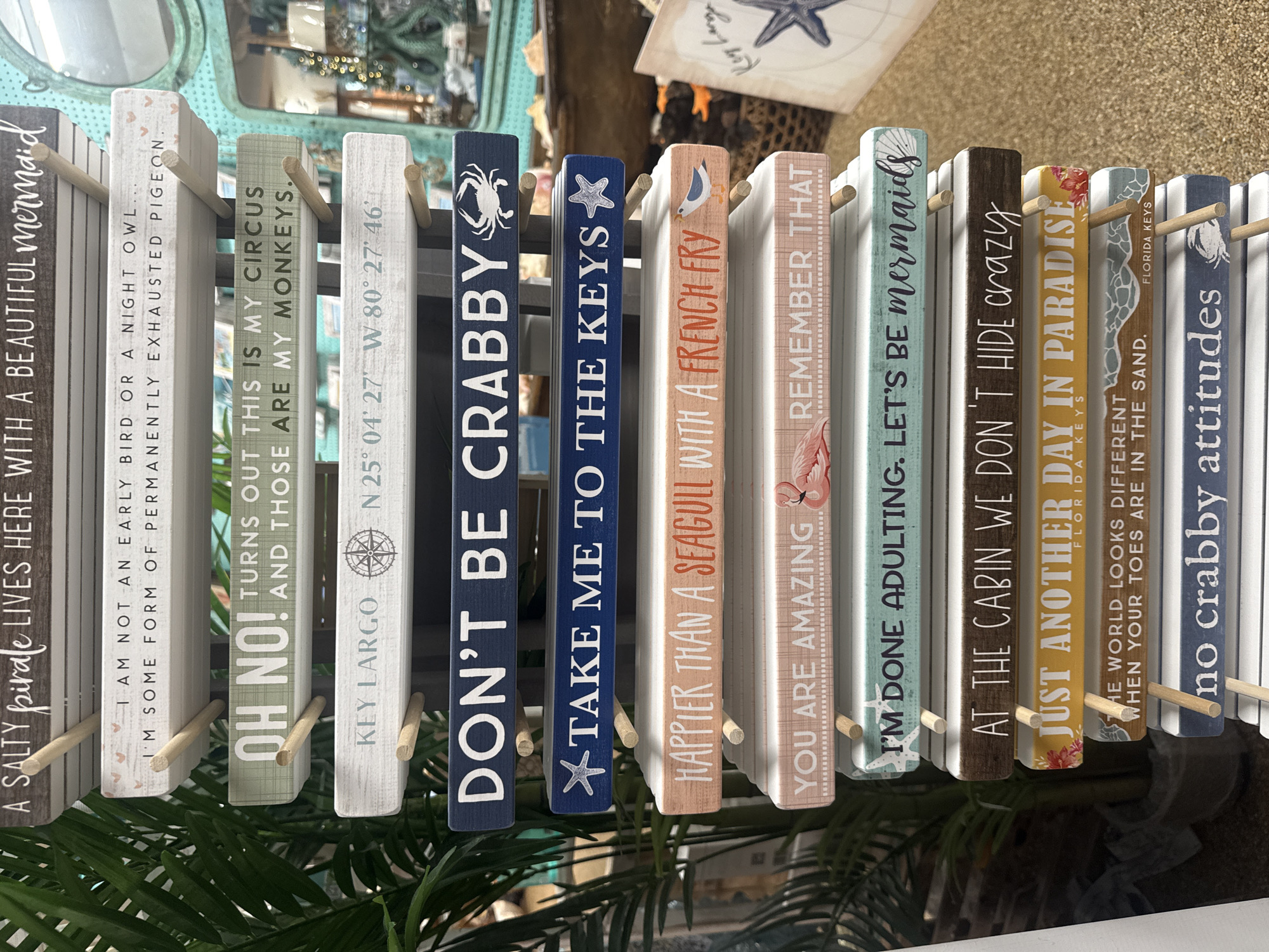 Tourist shops beach souvenirs in Key Largo Florida