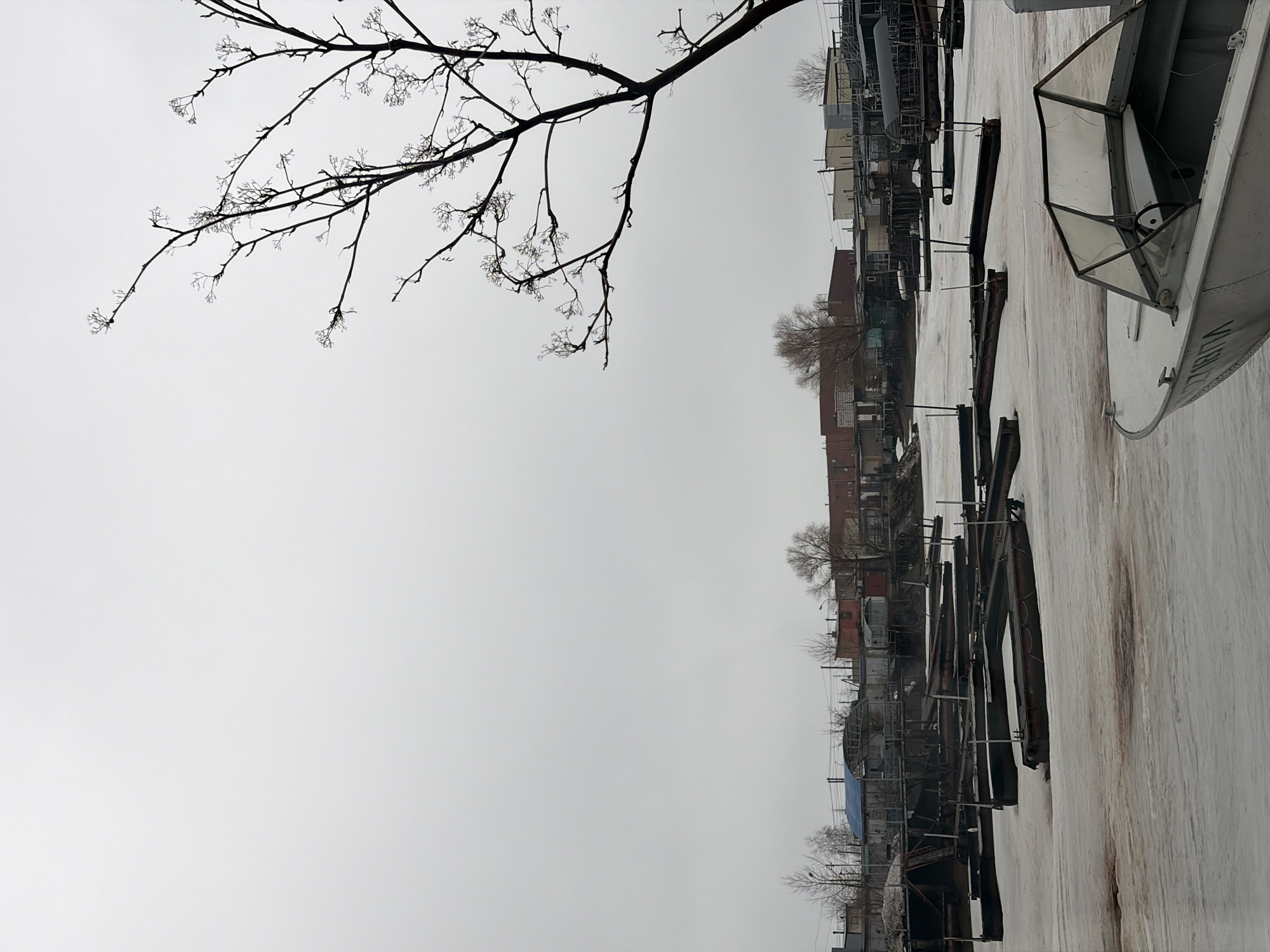Morning waterfront scenes documented in Chaikovsky, Russia