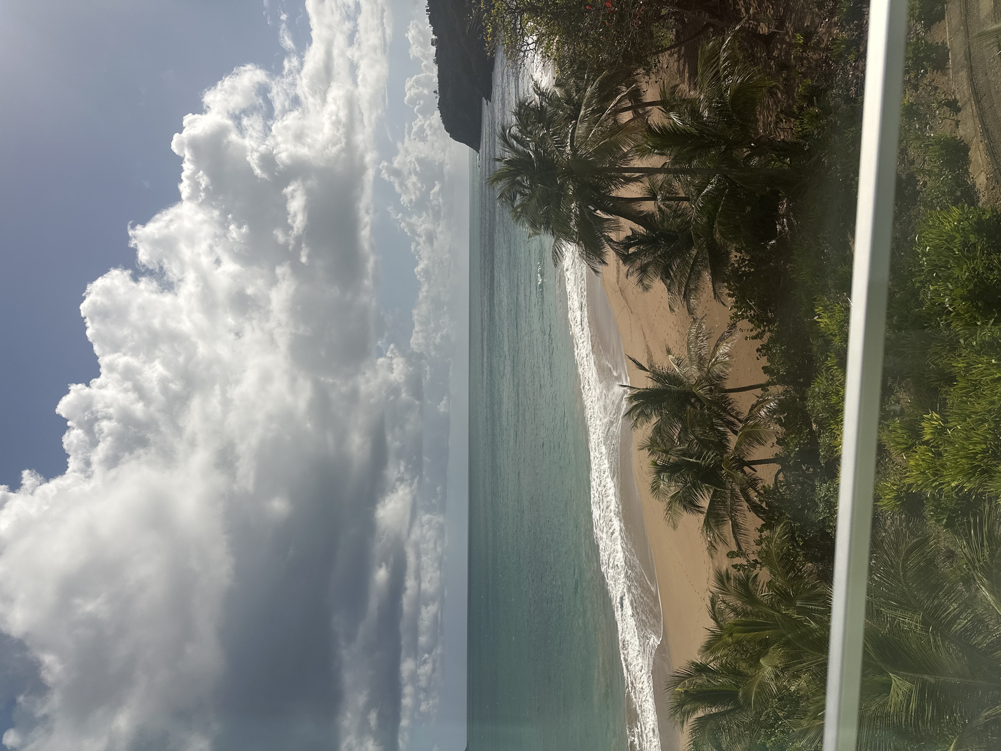 Elevated beach view captured in Deshaies, France