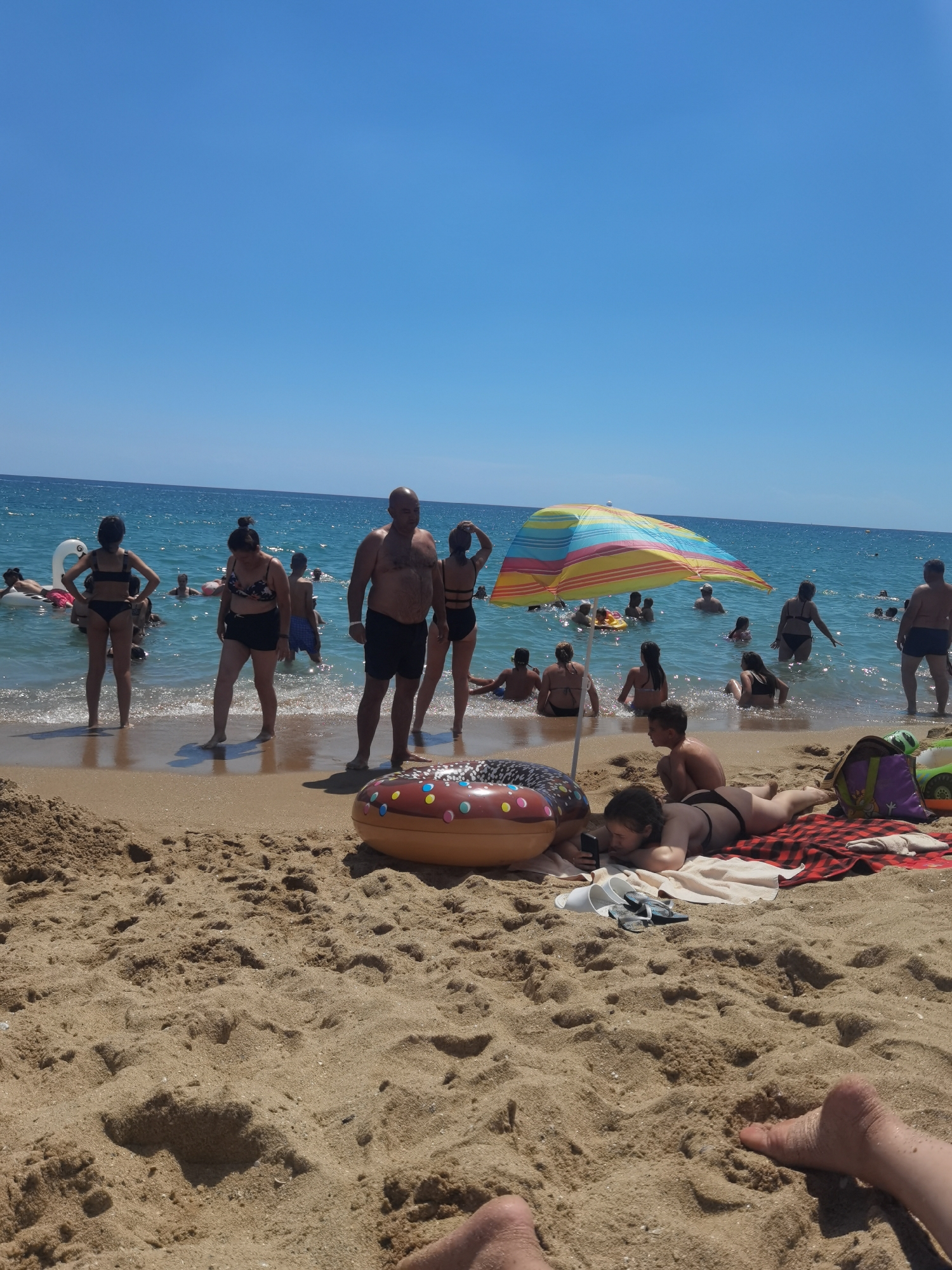 Busy summer morning on the Black Sea coast in Varna