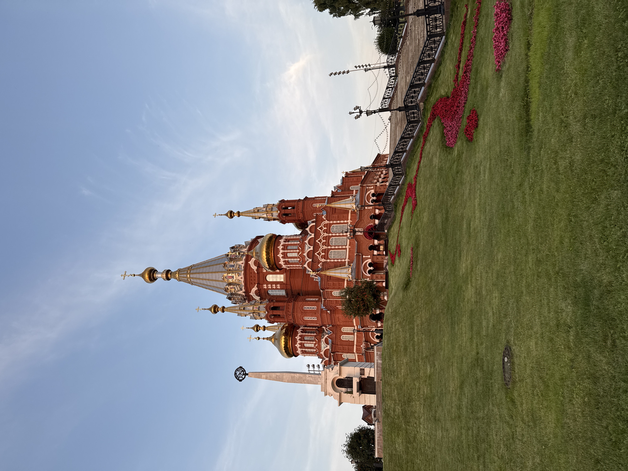 Selfies and architecture near Holy Trinity Cathedral, Izhevsk