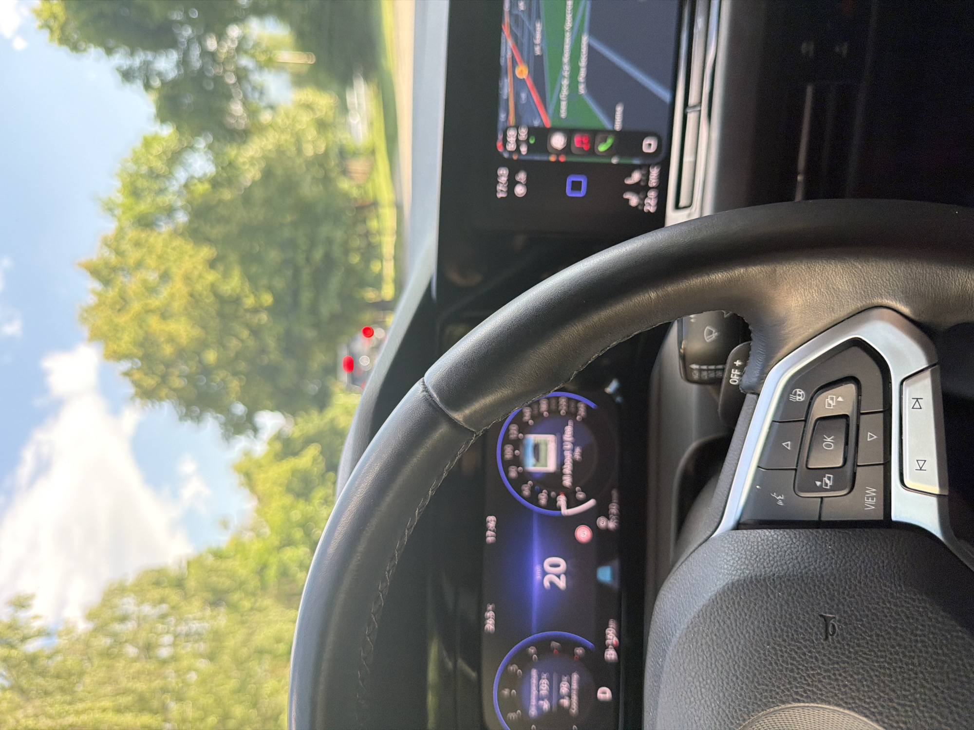Driver's perspective view captured inside vehicle in Sofia