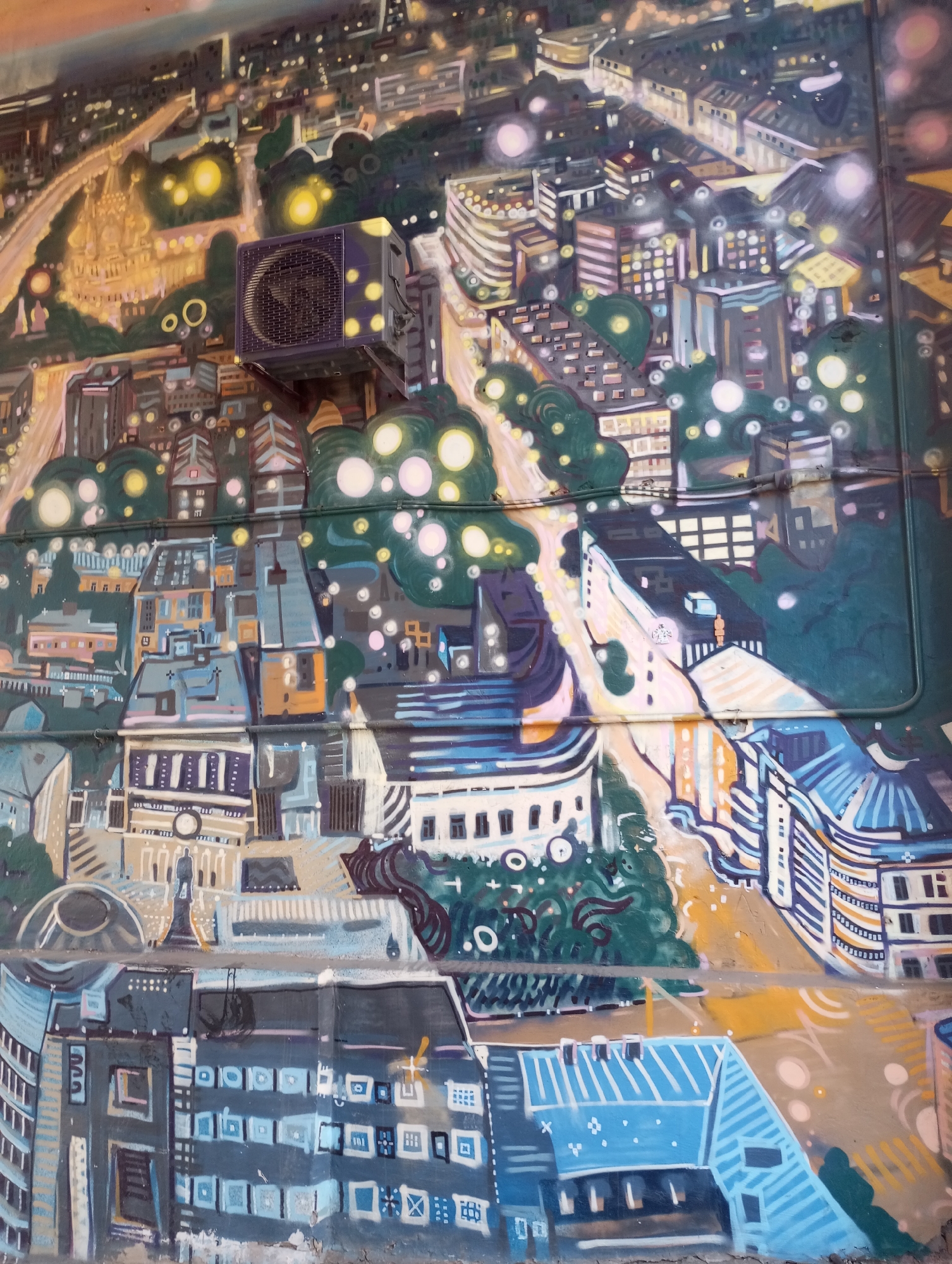 Spring morning walk captures public art and early blooms in Pervomaysky