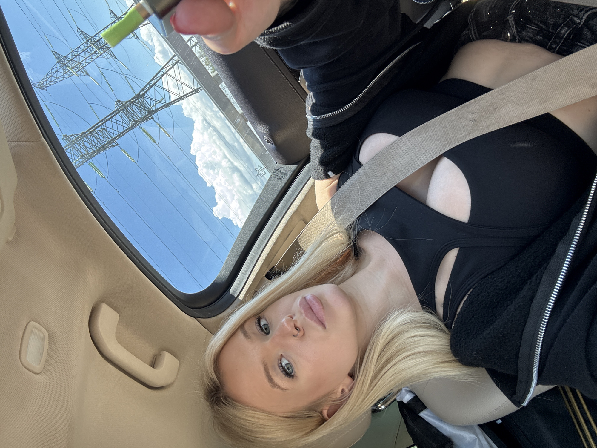 Passenger seat selfies from a moving car in Saint Petersburg
