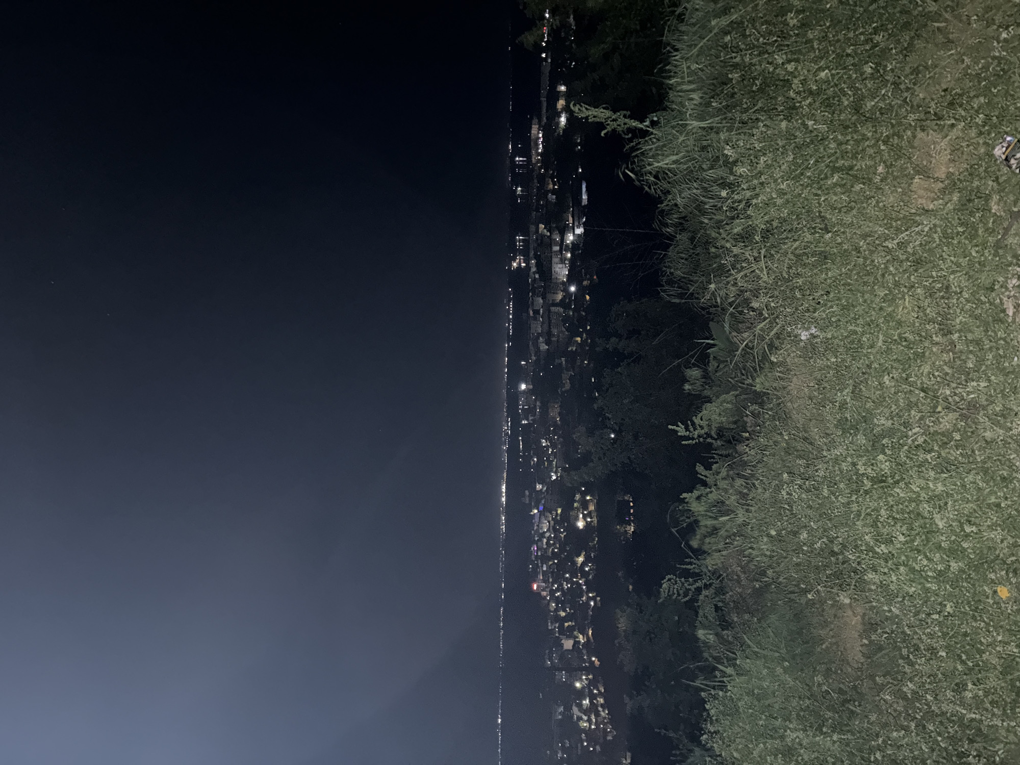 Nighttime cityscape captured overlooking Silistra, Bulgaria