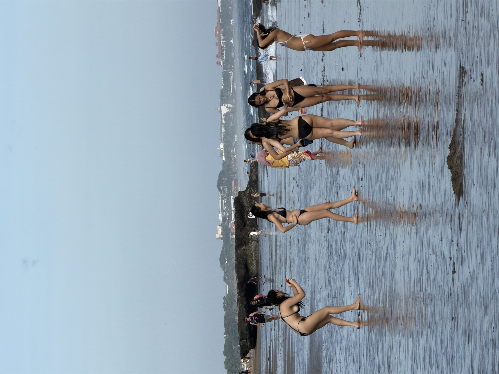 Morning beach life documented in North Kuta, Indonesia