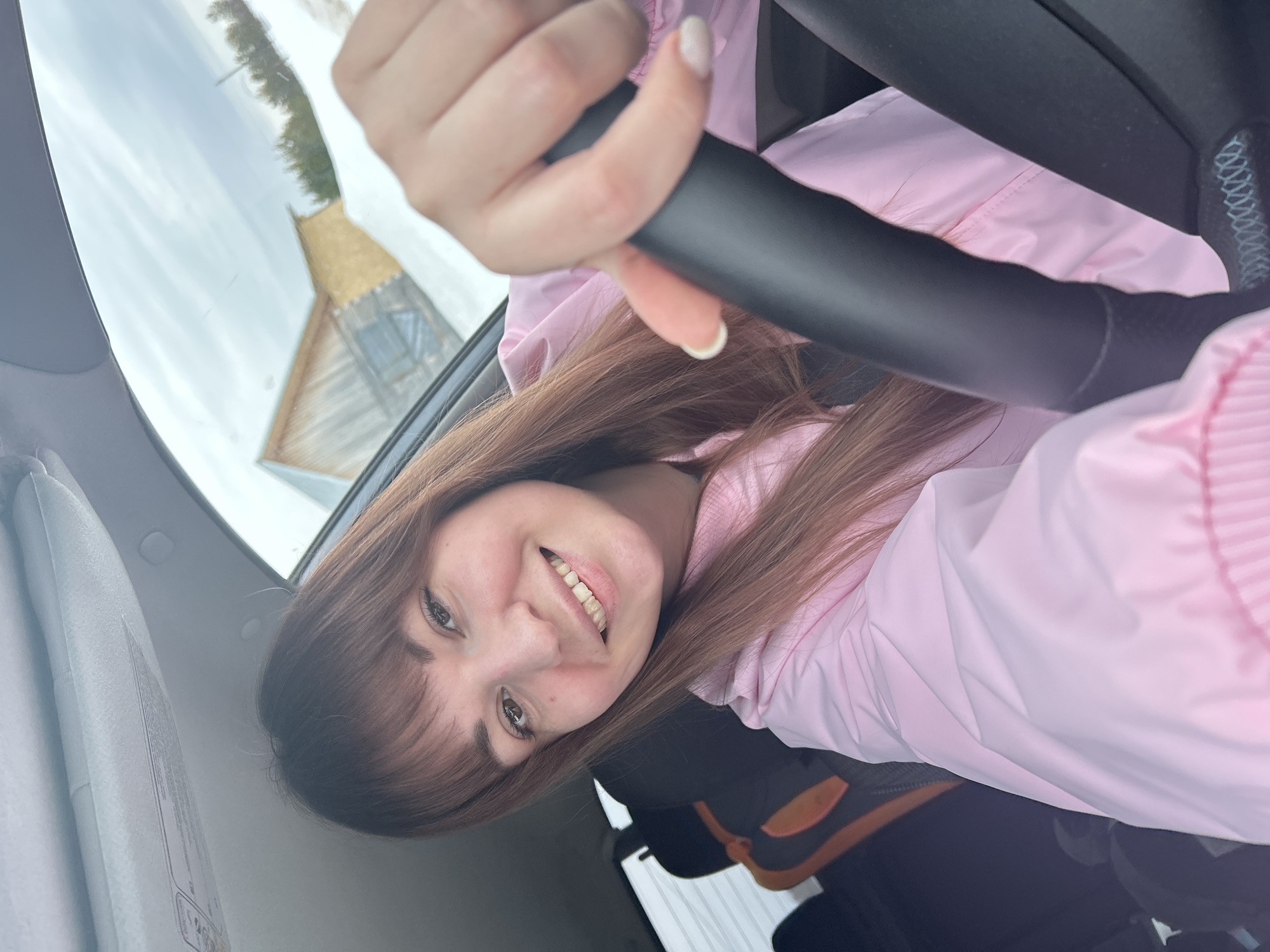 Woman photographed in car in Фоки, Russia