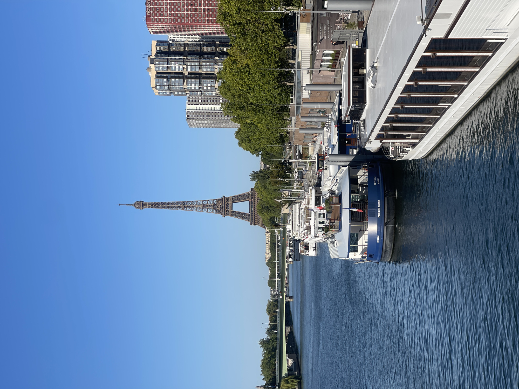 Sunny afternoon on the Seine with Eiffel Tower in view