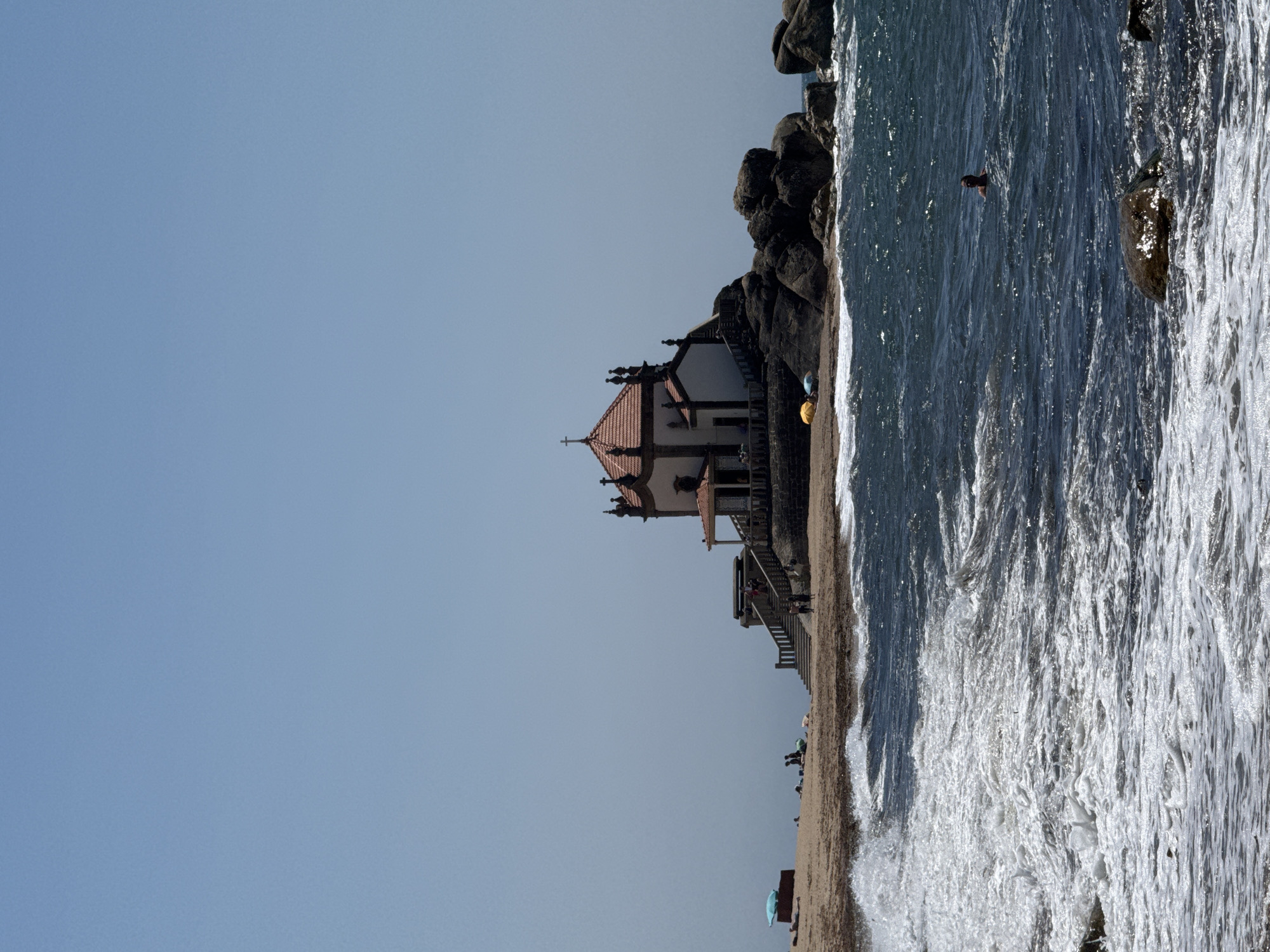 Chapel on the rocks at Miramar beach, Portugal