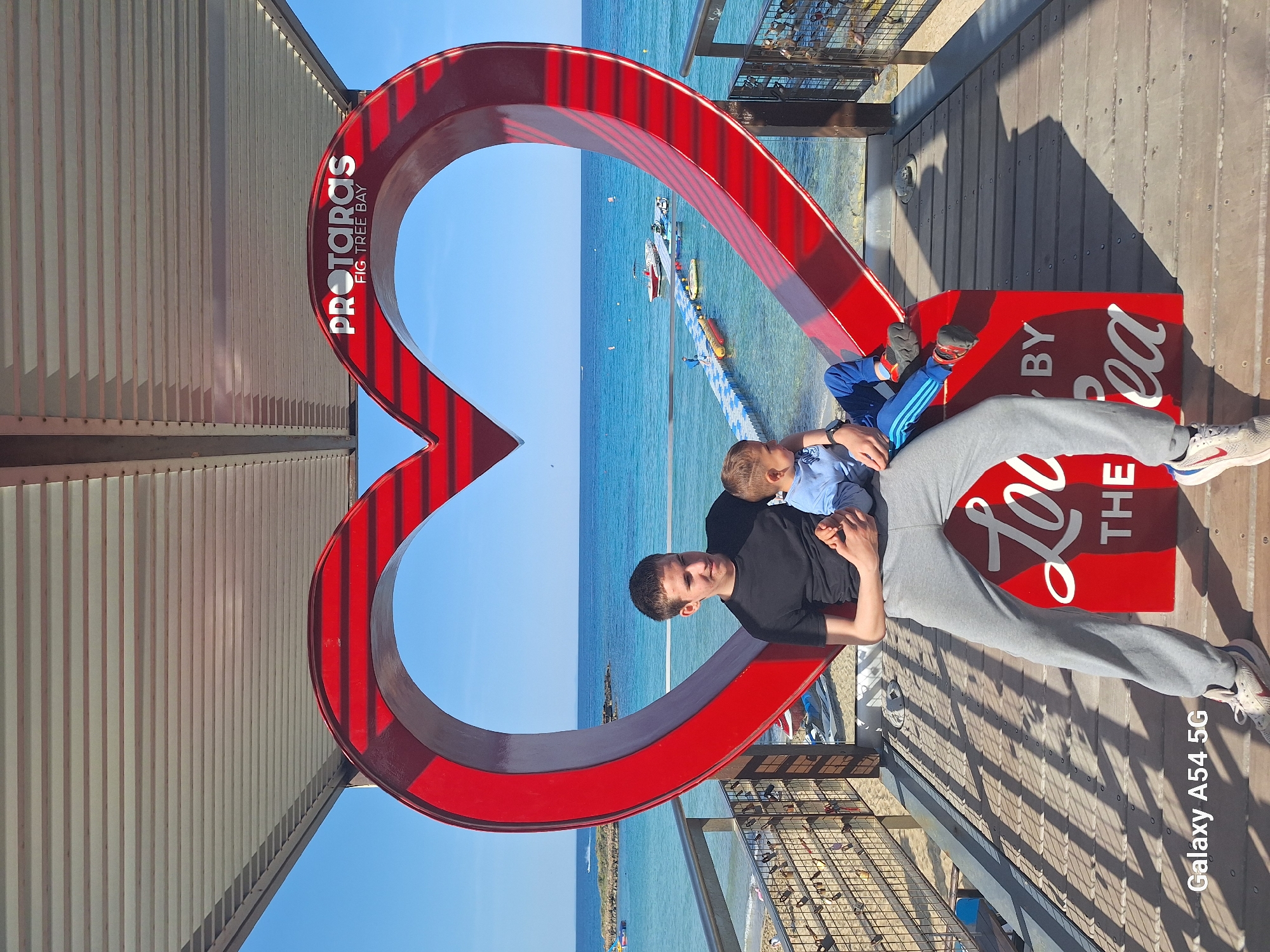 Father and child enjoy scenic visit to Protaras landmark