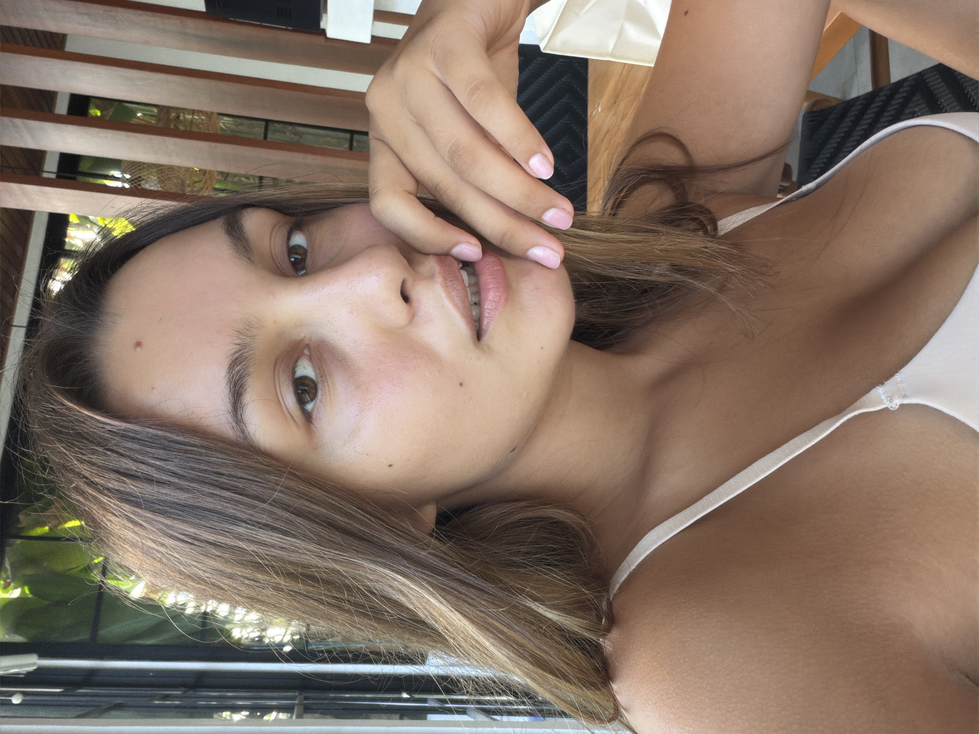 Yoga session and casual selfies at an open-air Mengwi retreat