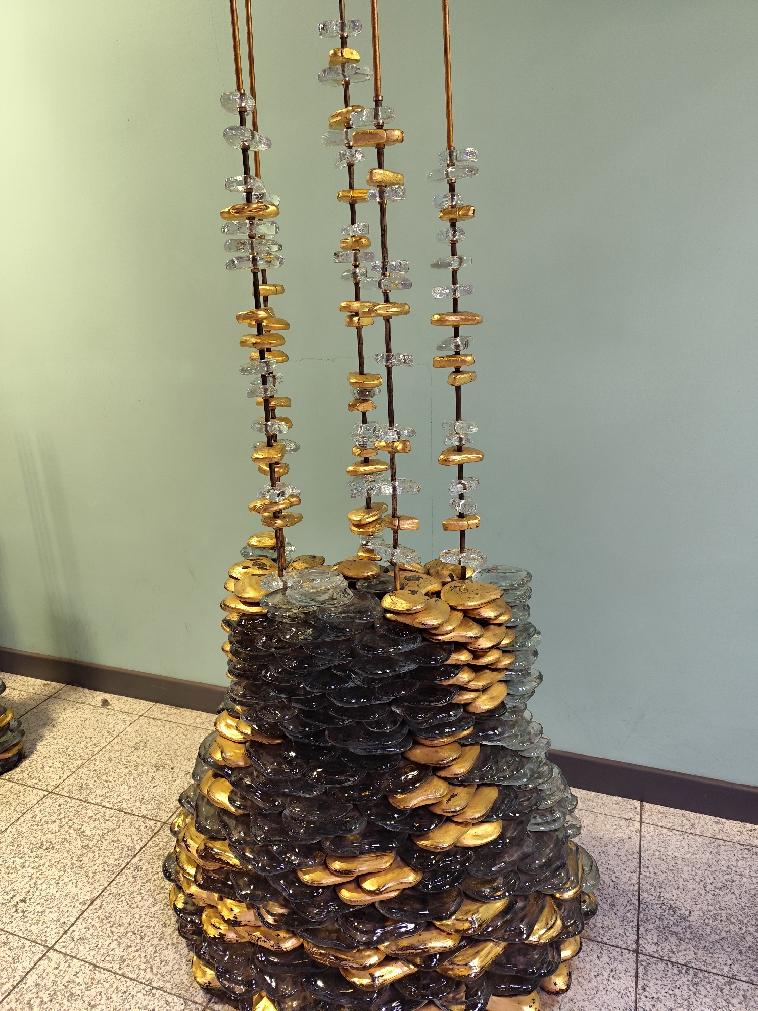 Art installations and daily life captured at Istanbul metro station